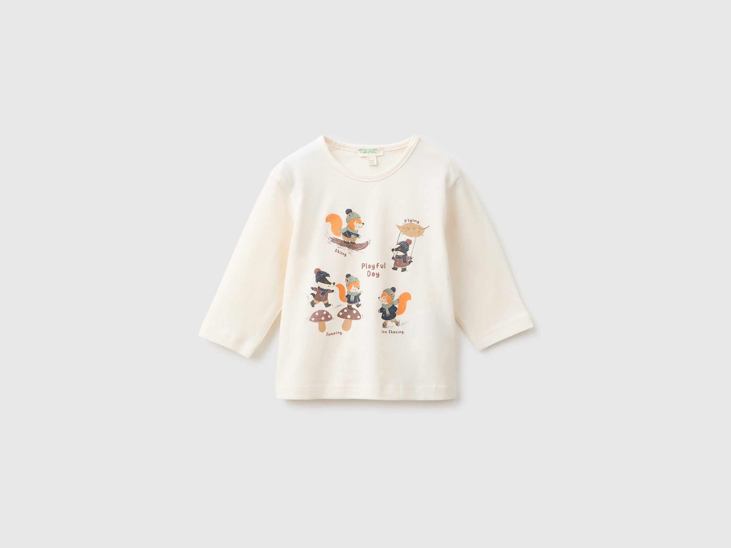 United Colors of Benetton T-shirt cotone bio manica lunga neonato