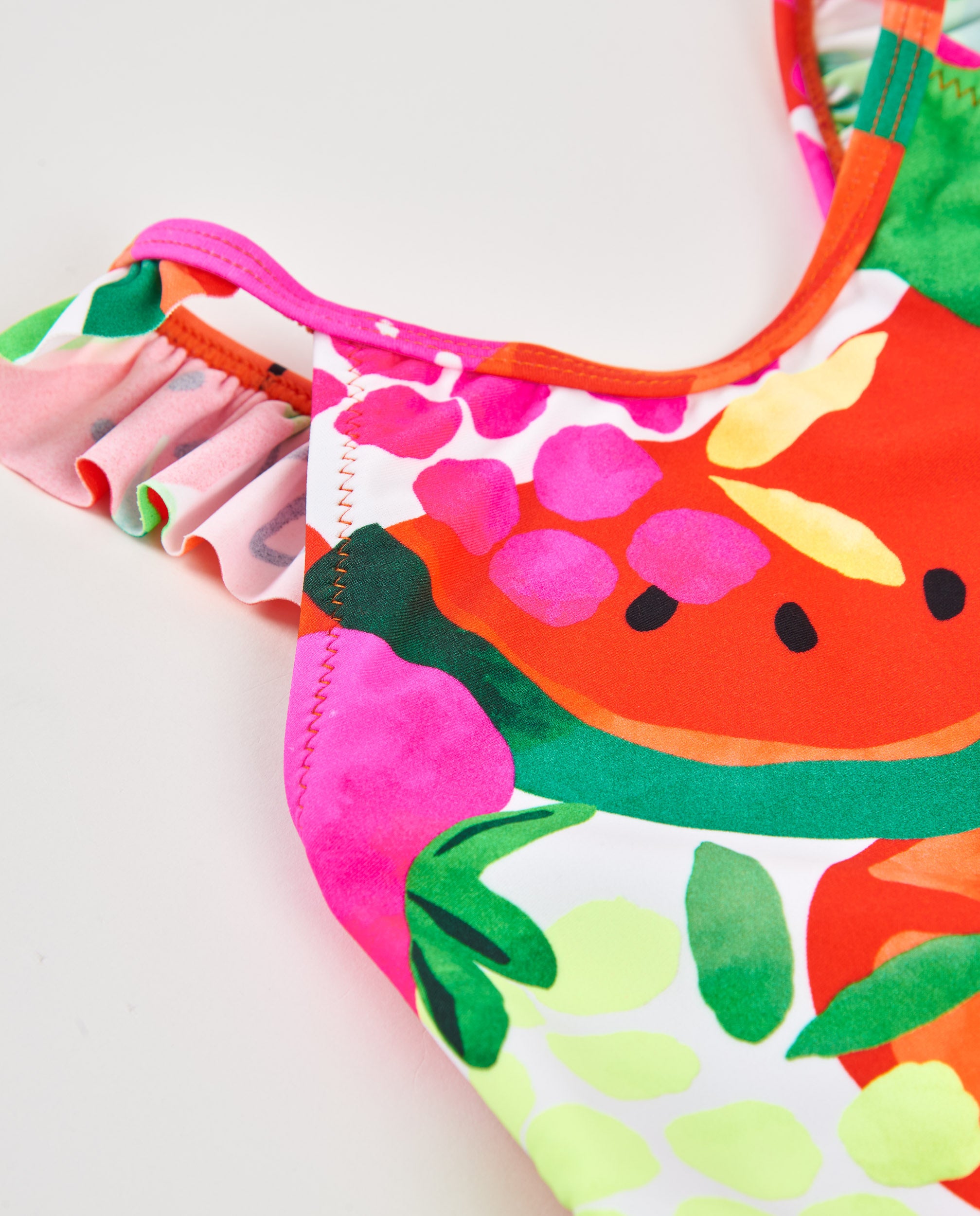 TucTuc Costumi costume bambina volant stampa frutta rosso