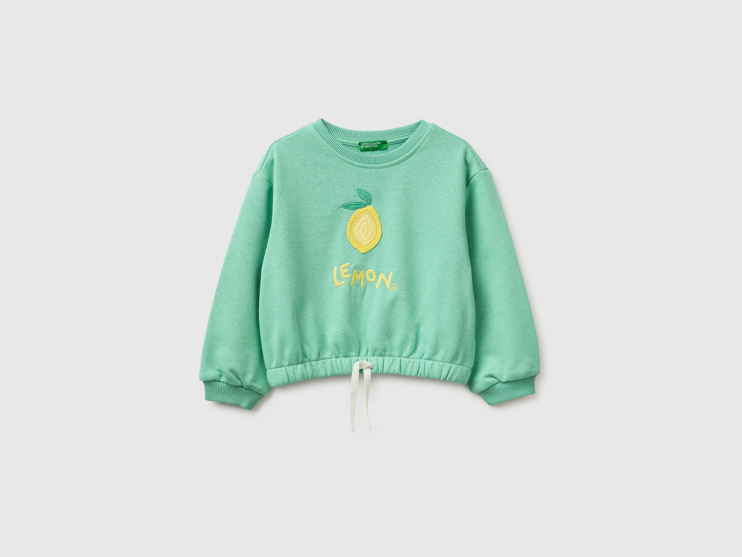 United Colors of Benetton Felpa corta bimba cotone appliqué frutta