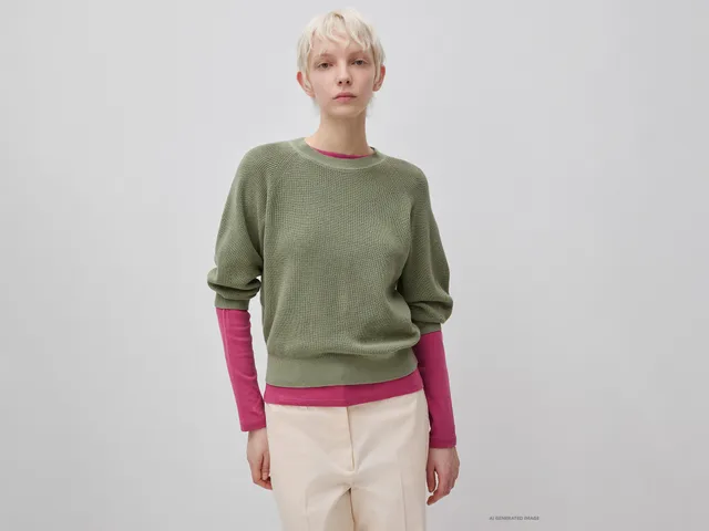 United Colors of Benetton Maglione Cotone Manica a Palloncino S