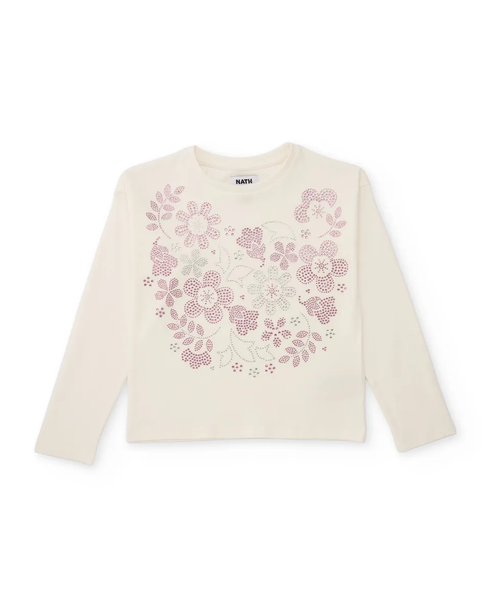 TucTuc Magliette T-shirt bambina maglia bianca floreale