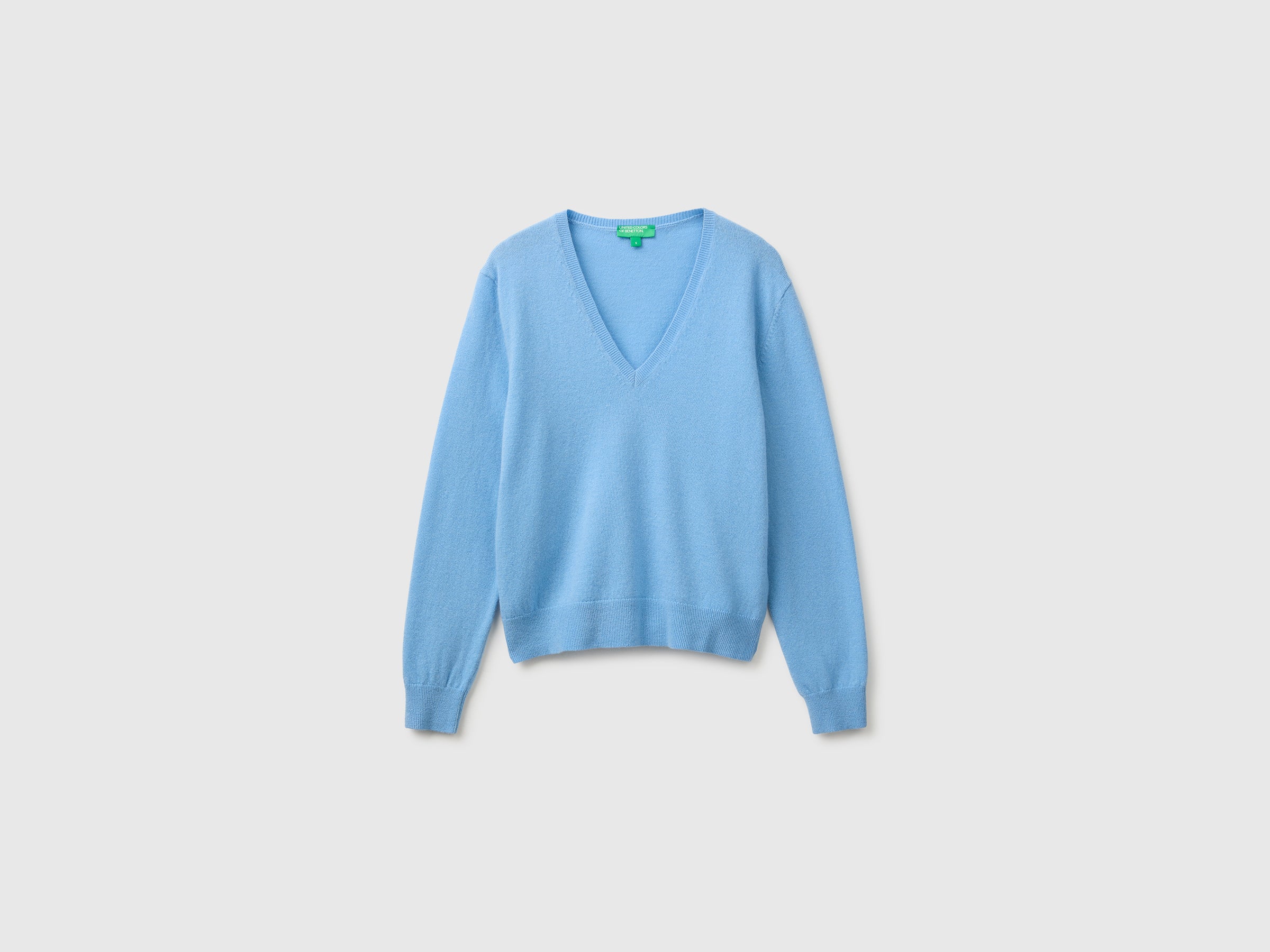 Benetton Sweaters and Jumpers Maglione Lana Merino Azzurro