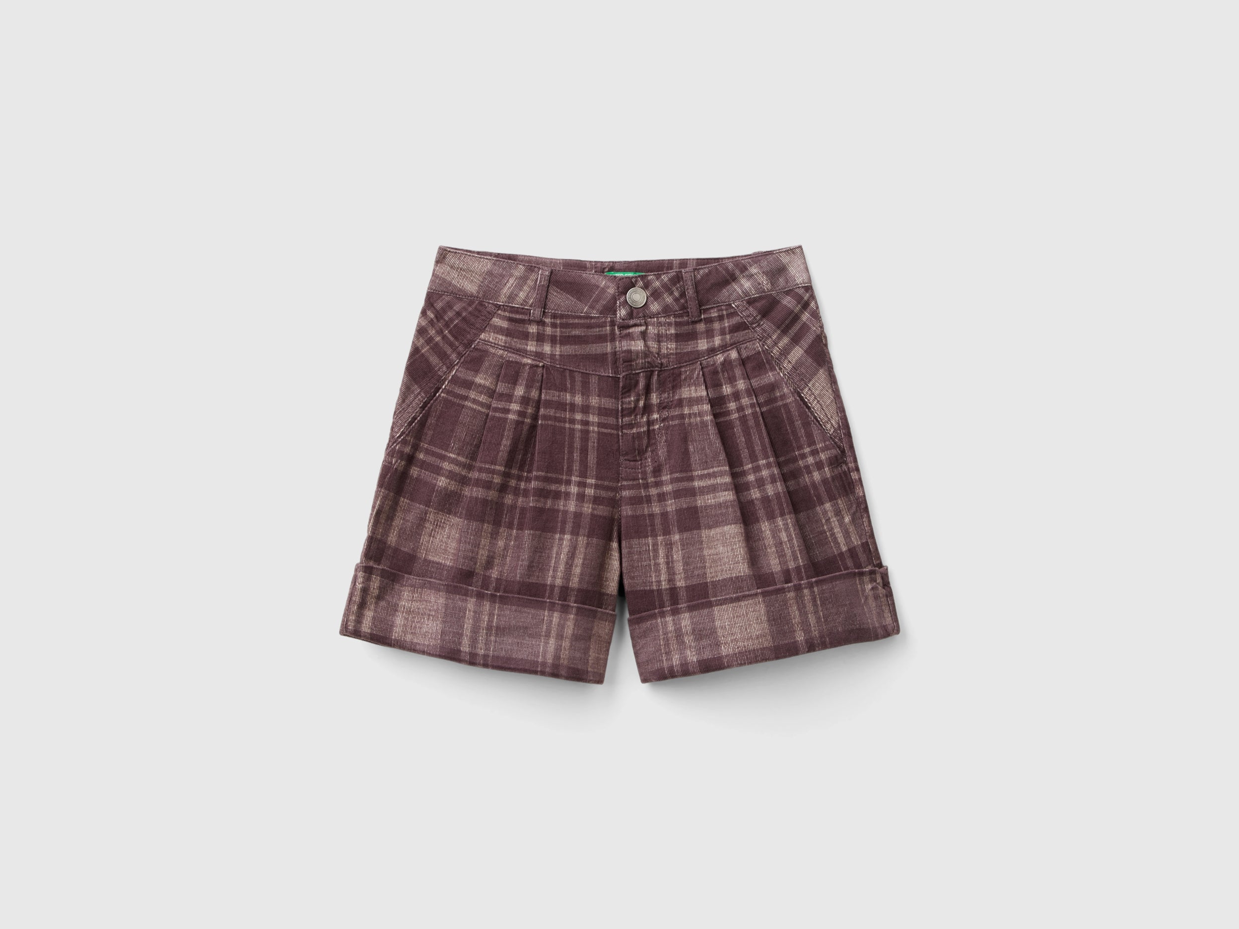 United Colors of Benetton bermuda velluto scozzese tartan taglia L cotone