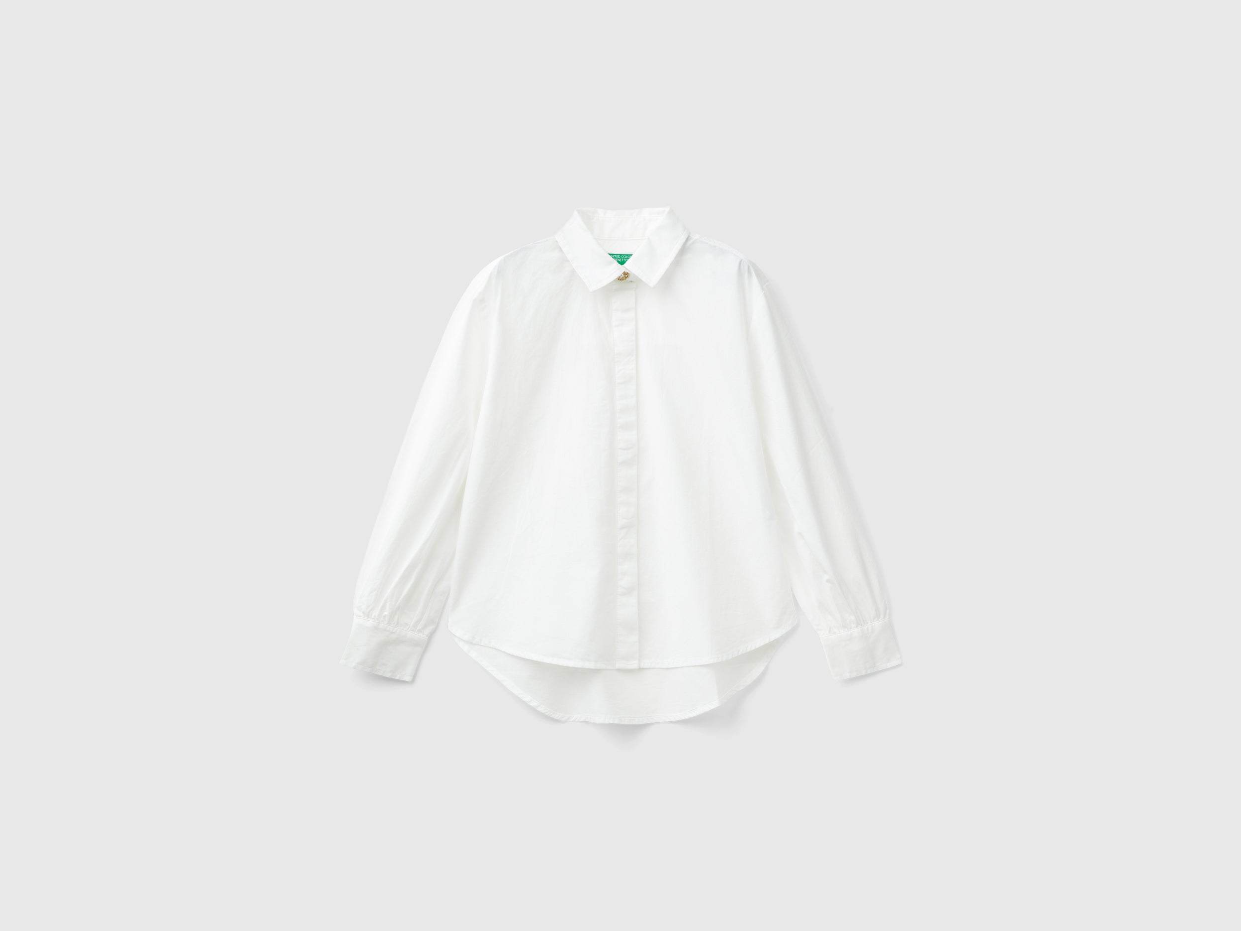 United Colors of Benetton Camicia cotone S manica lunga elegante