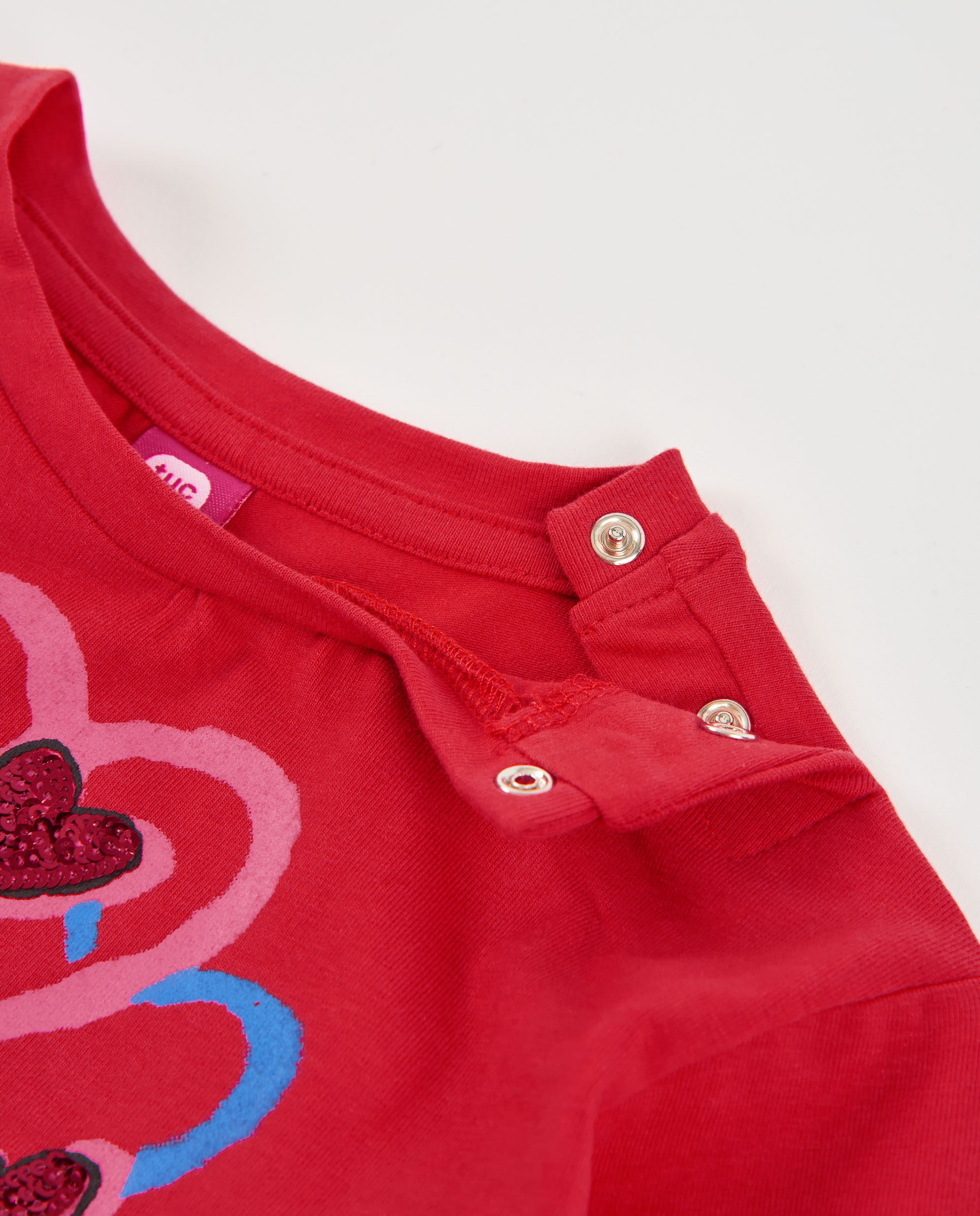 TucTuc Magliette maglia bambina cotone rosso cuori