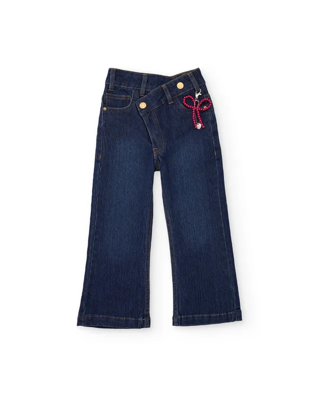 TucTuc Pantaloni Jeans bambina denim dritto fiocco 4-16 anni