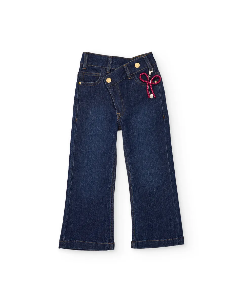TucTuc Pantaloni Jeans bambina denim dritto fiocco 4-16 anni