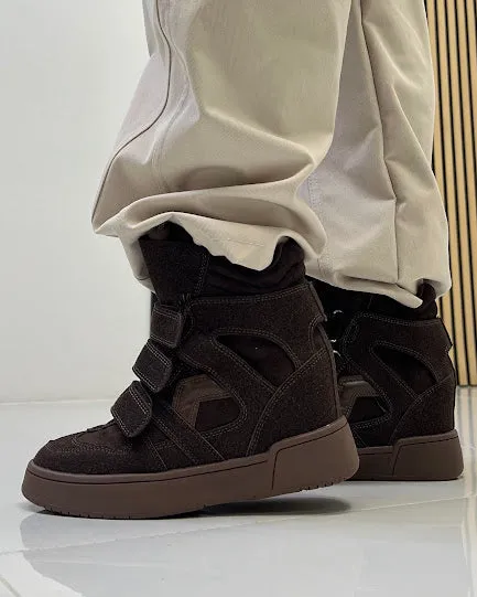 Sottosopra gsra153 sneakers zeppa marrone 38 stretch