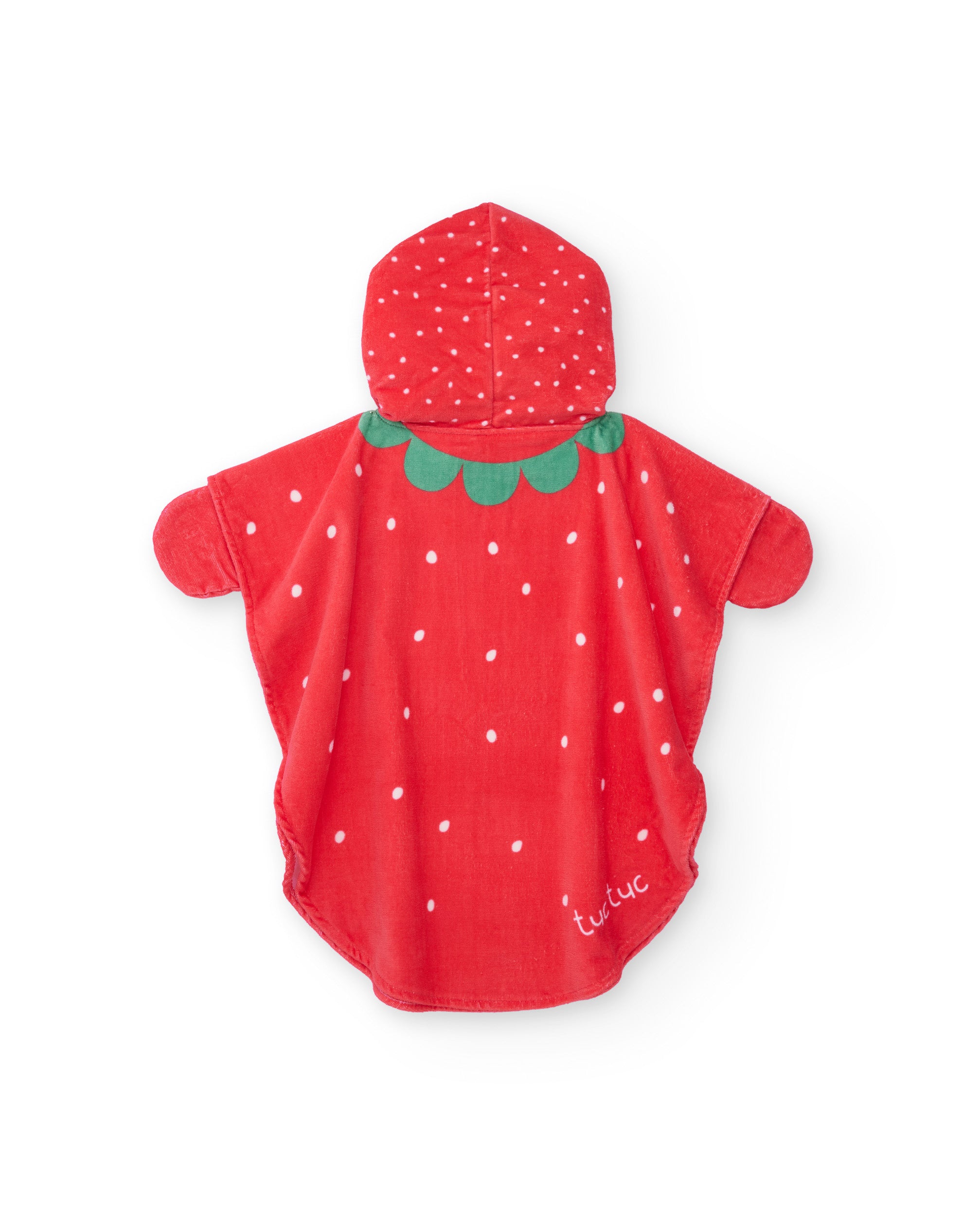 TucTuc Asciugamani Poncho Neonato Rosso Fragola Cappuccio