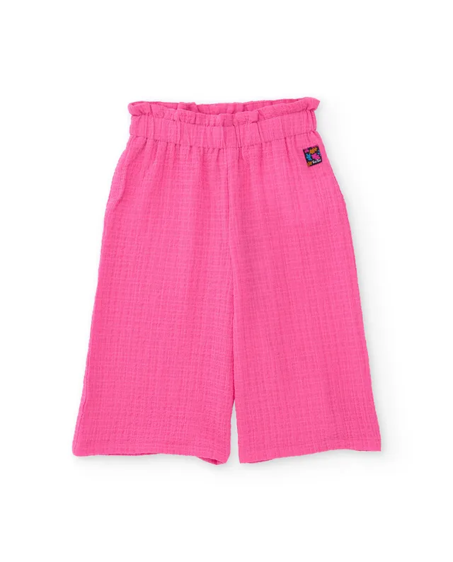TucTuc Pantaloni Lunghi Bambina Rosa Texture Goffrata