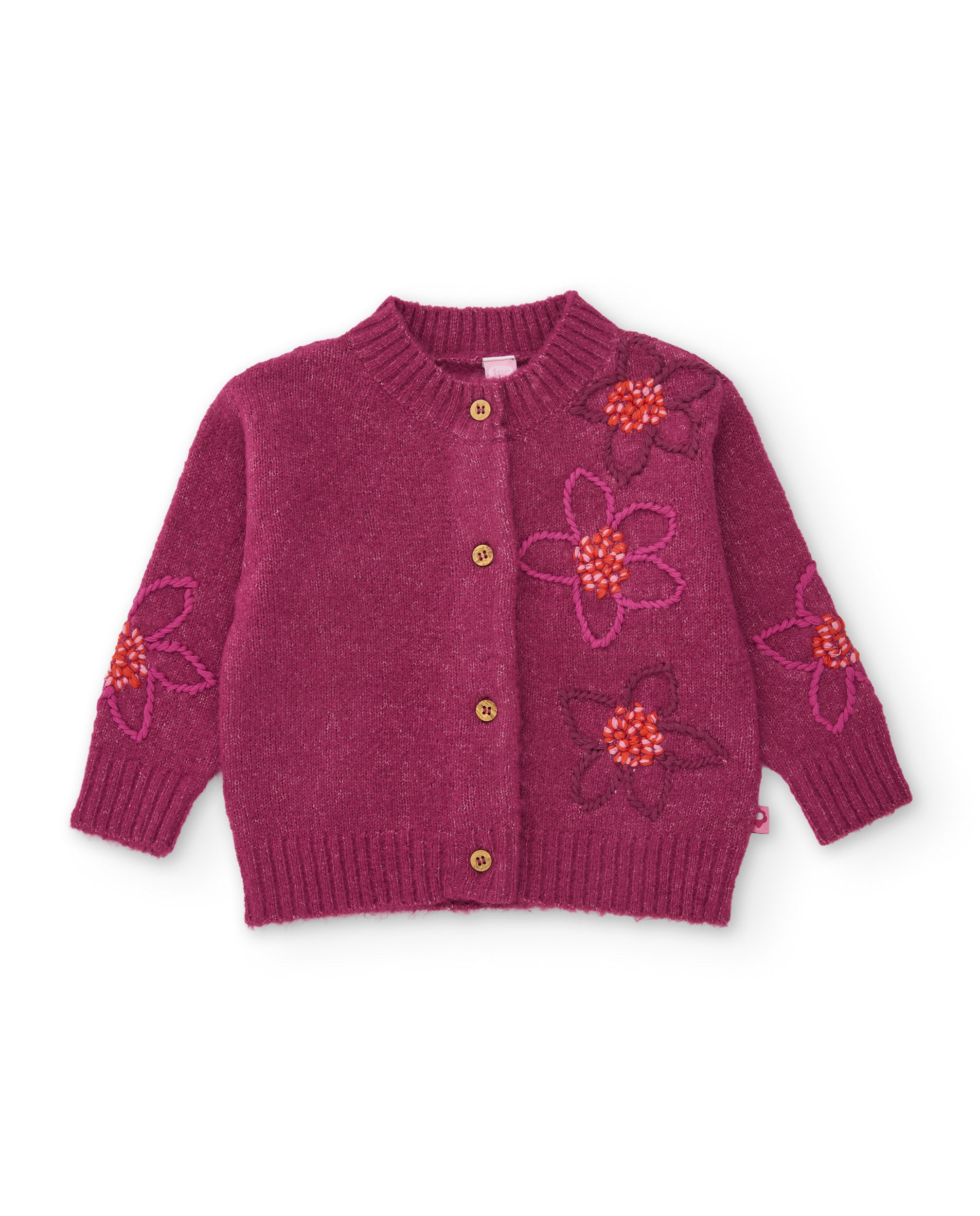 TucTuc Maglioni cardigan bambina ricamo floreale viola