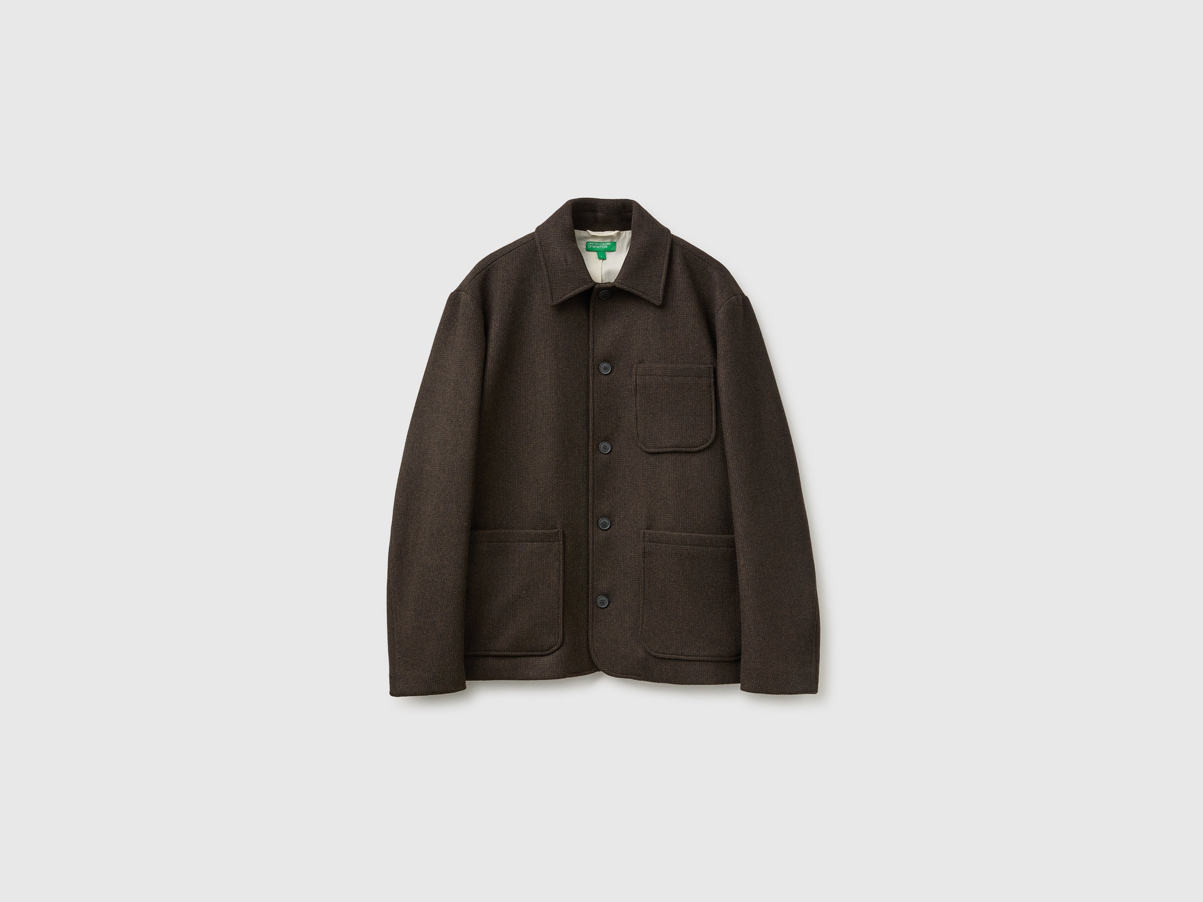 United Colors of Benetton Giacca Corta Pied-de-poule Lana