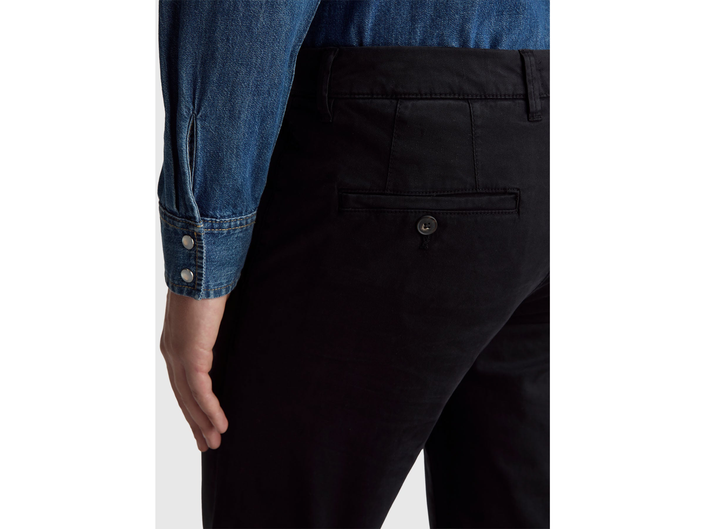 United Colors of Benetton Chino Nero Slim Uomo Cotone Elasticizzato