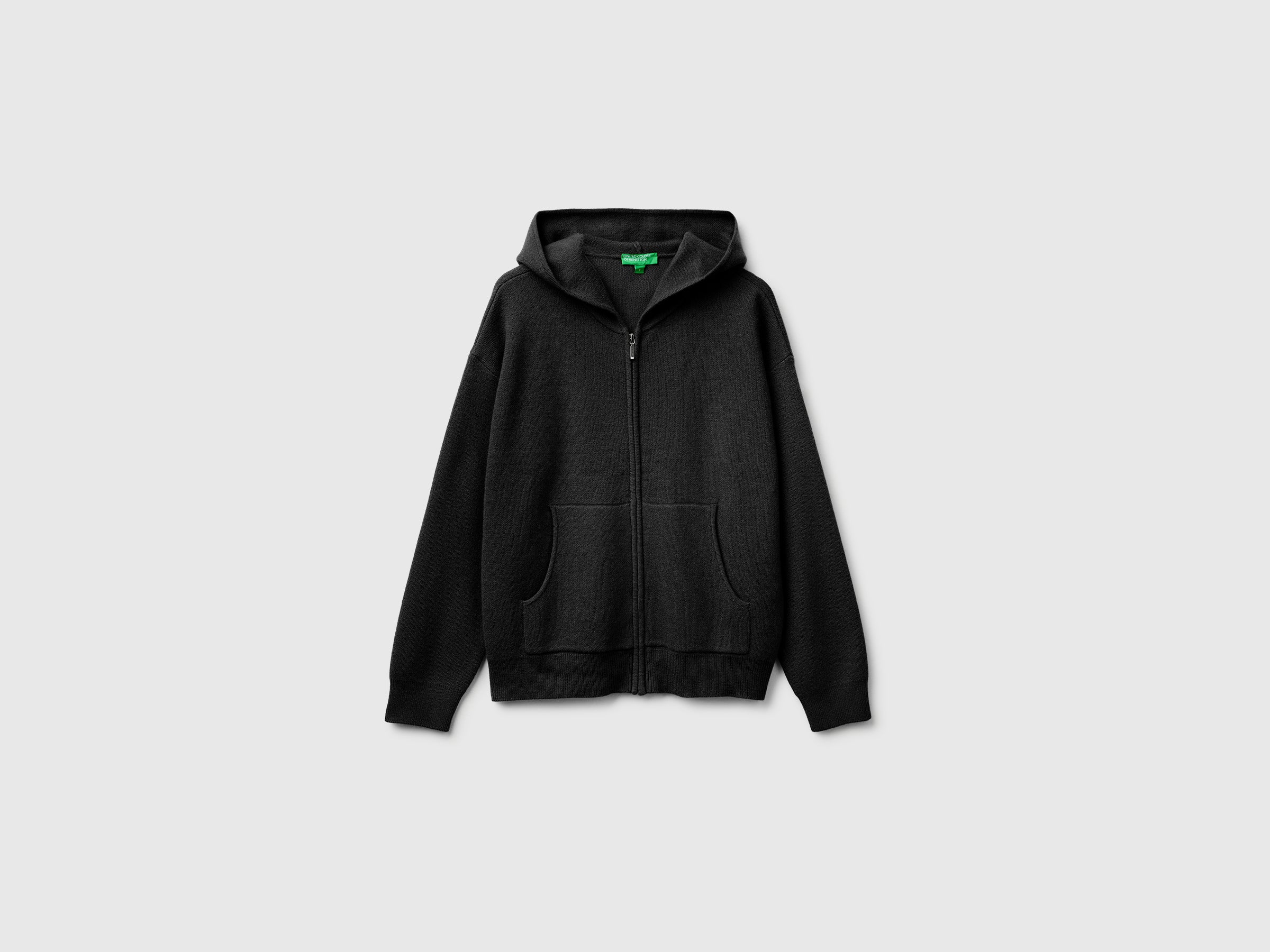 Benetton felpa zip cappuccio lana cashmere taglia S