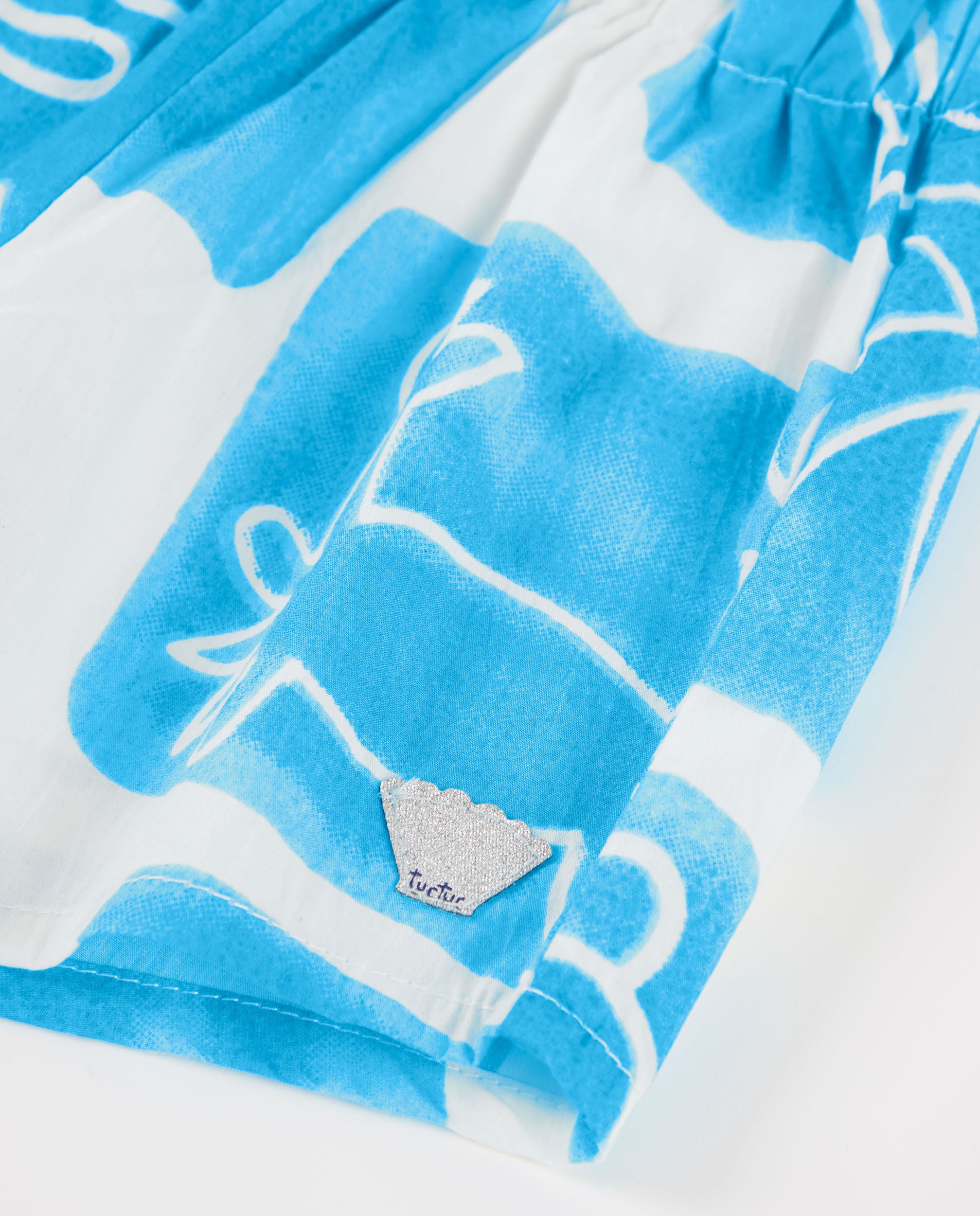 TucTuc Bermuda Short Bambina Stampa Marina Bianco