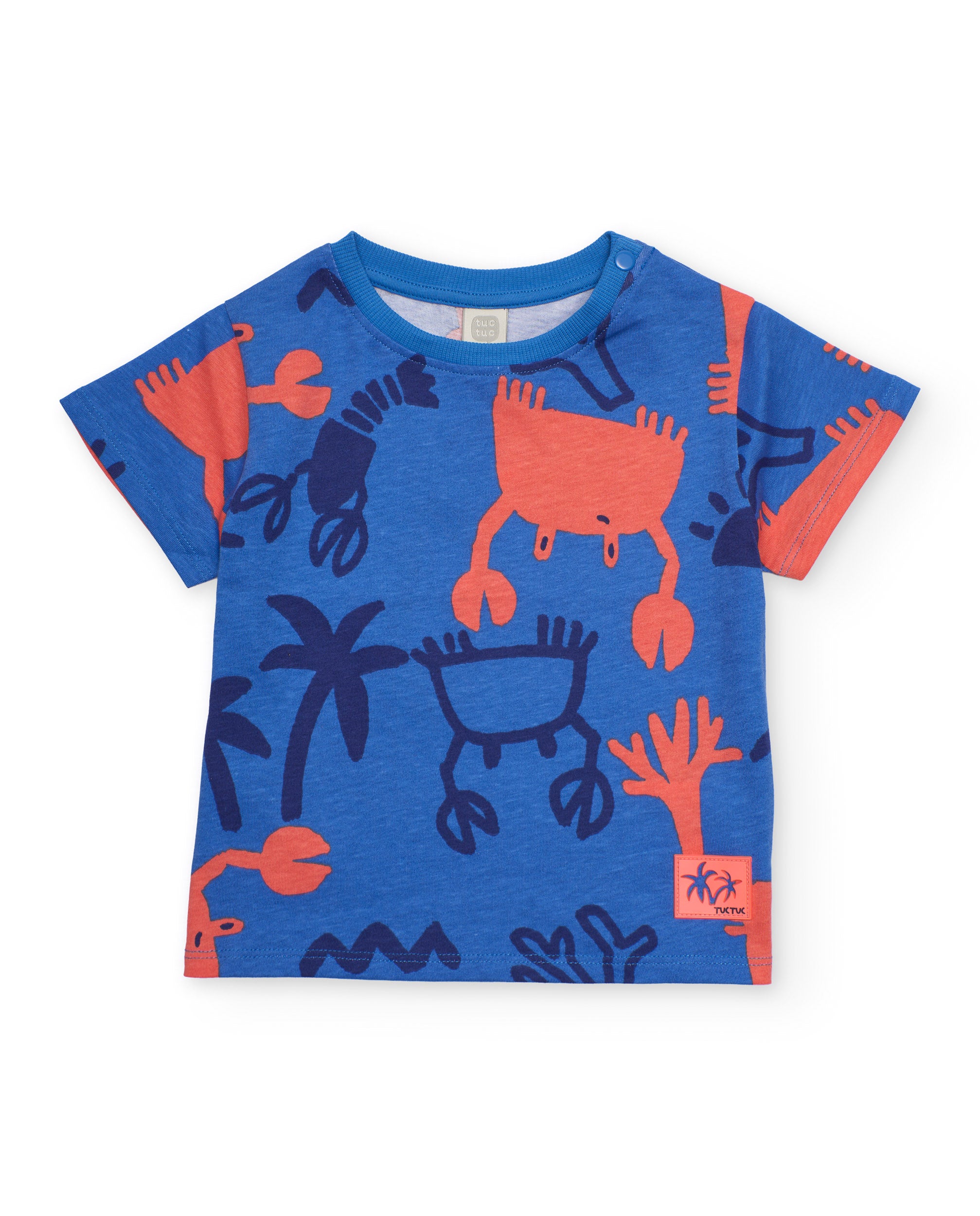 TucTuc Completi set 3 pezzi bambino blu bermuda cotone