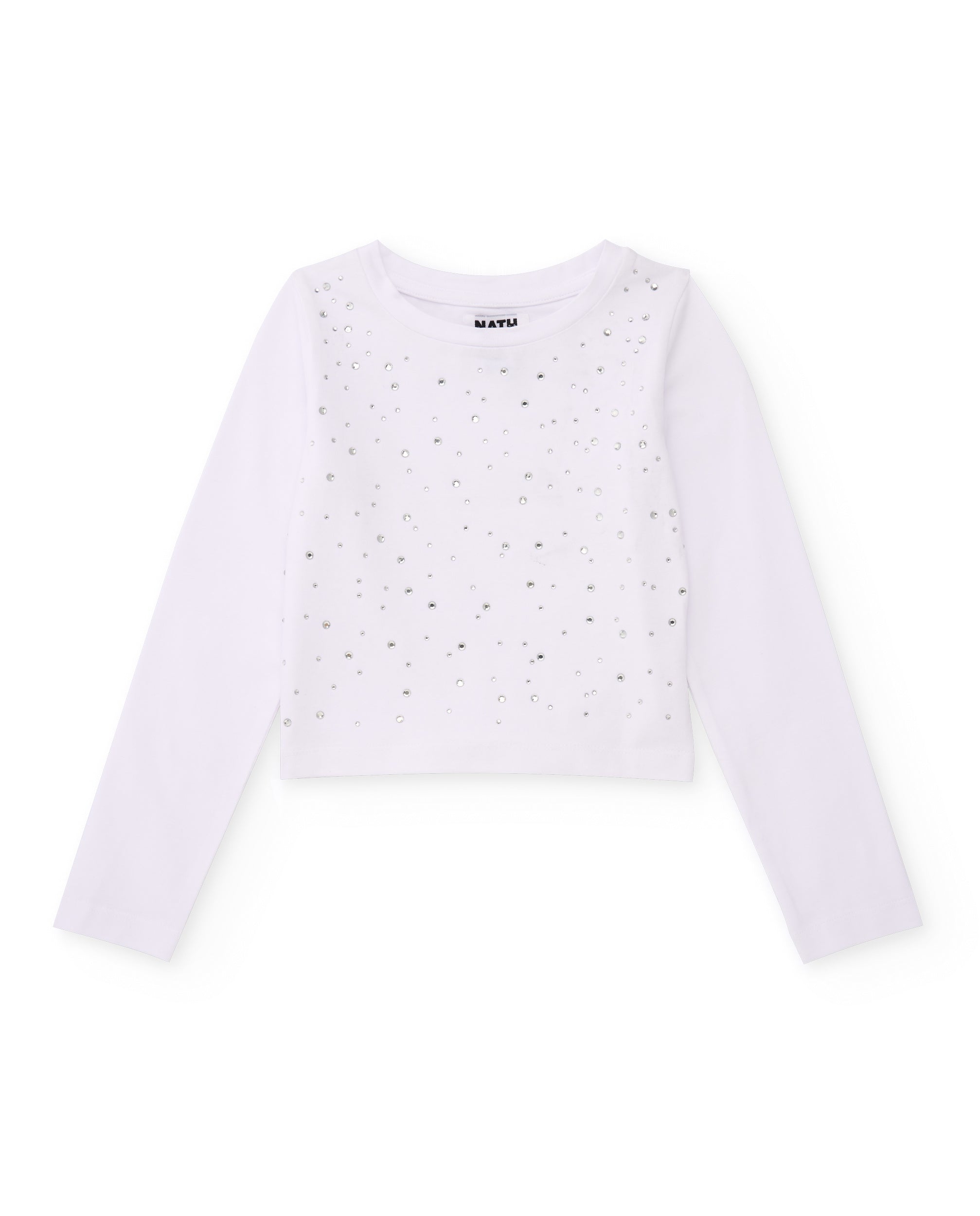 TucTuc Magliette T-shirt bambina bianca maniche lunghe brillanti