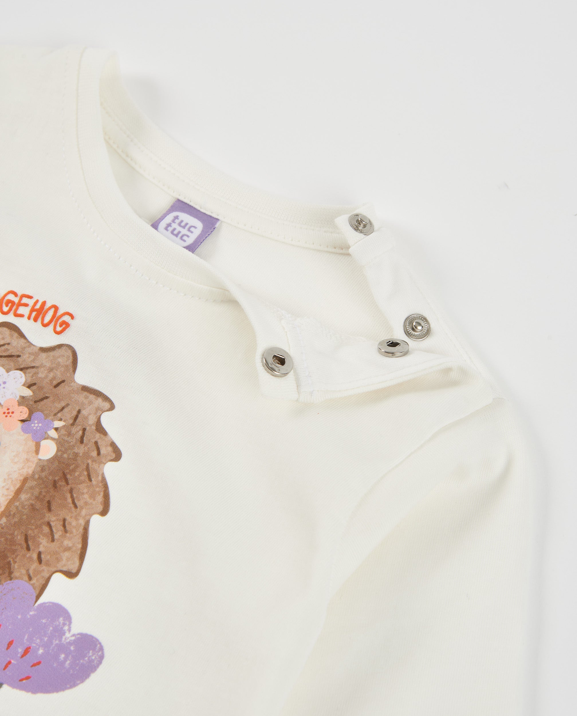 TucTuc Magliette maglia bambina bianco riccio manica lunga