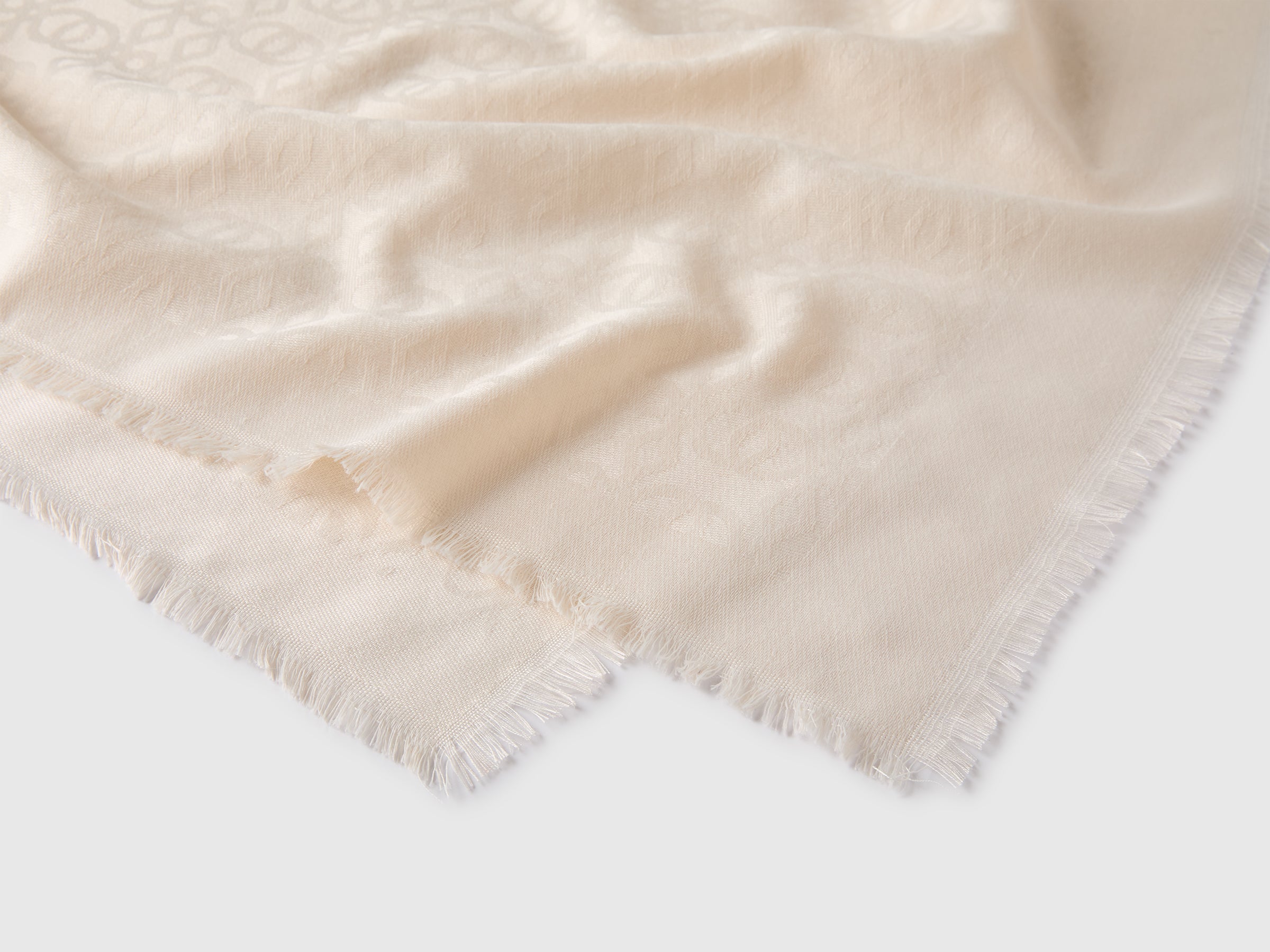 United Colors of Benetton sciarpa jacquard frange calda