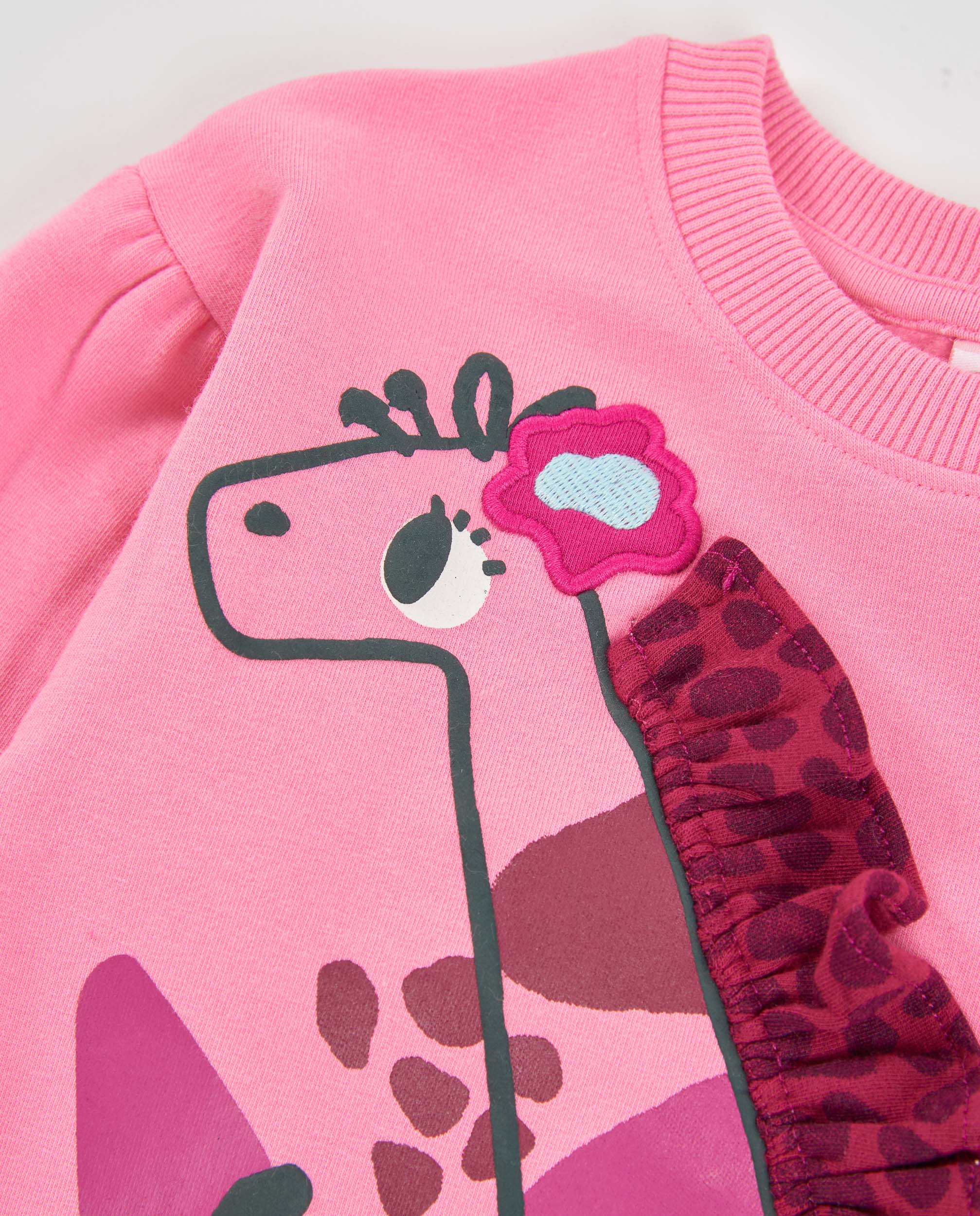TucTuc Felpe Felpa Bambina Rosa Giraffa Volant