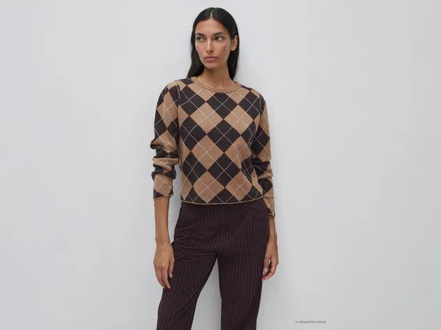 Benetton maglione rombi cotone taglia M
