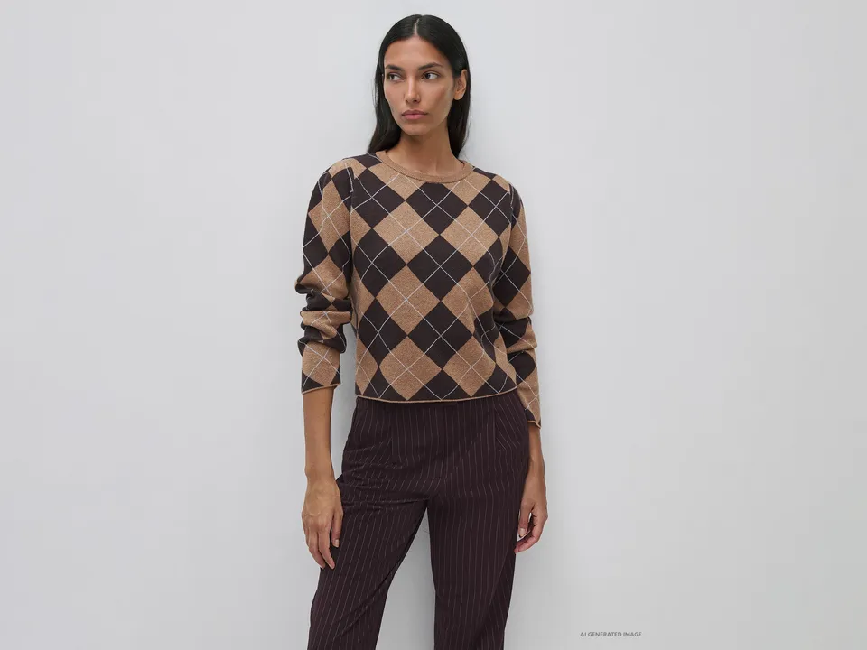 Benetton maglione rombi cotone taglia M