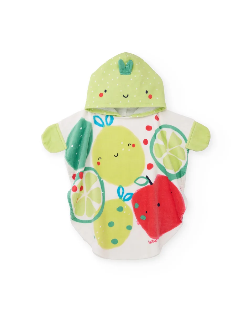 TucTuc Asciugamani Poncho neonato verde con cappuccio