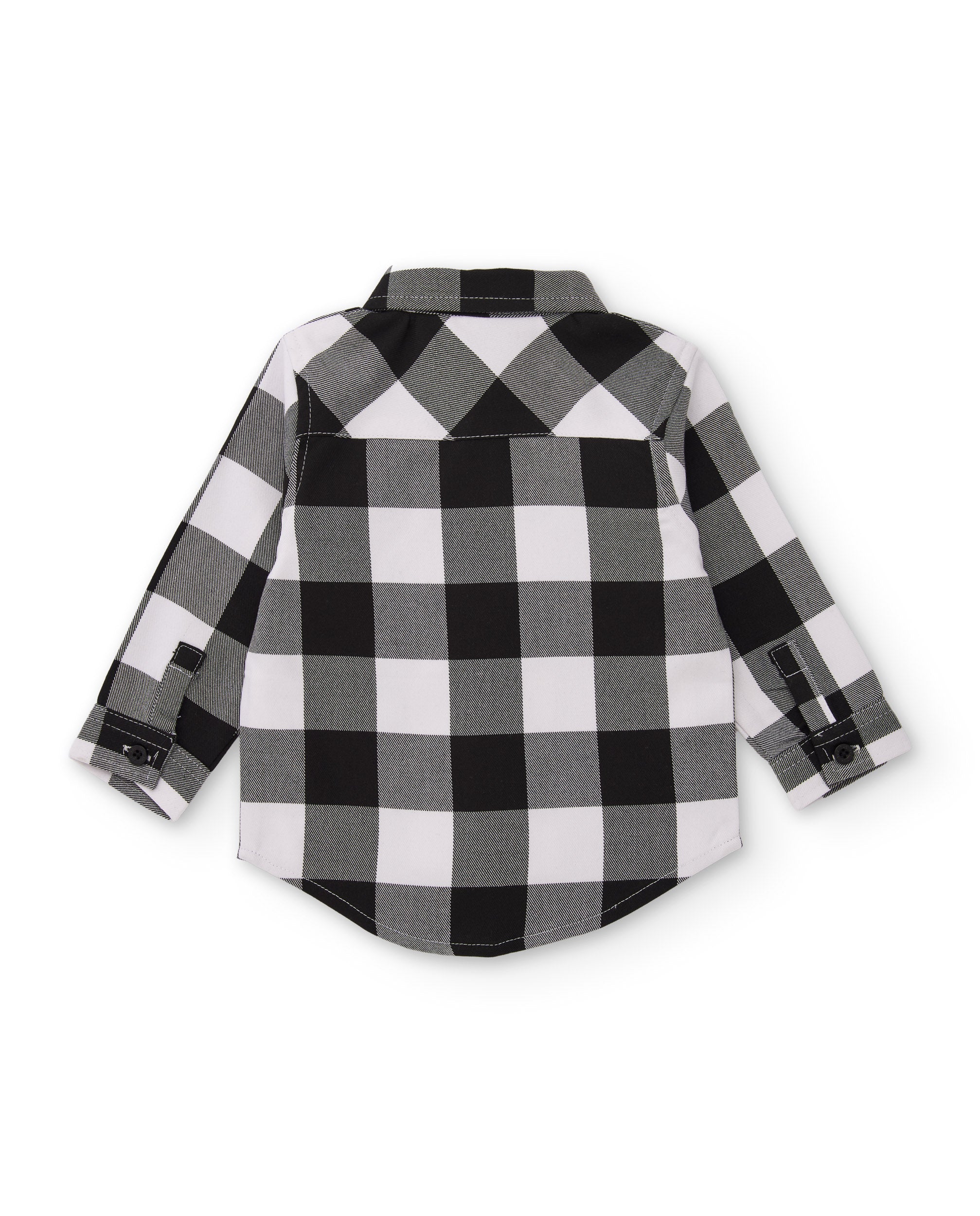 TucTuc Camicia quadri bambino nera con taschino