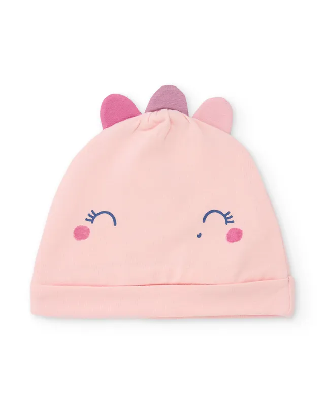 TucTuc Accessori cappellino neonato rosa cotone orecchie