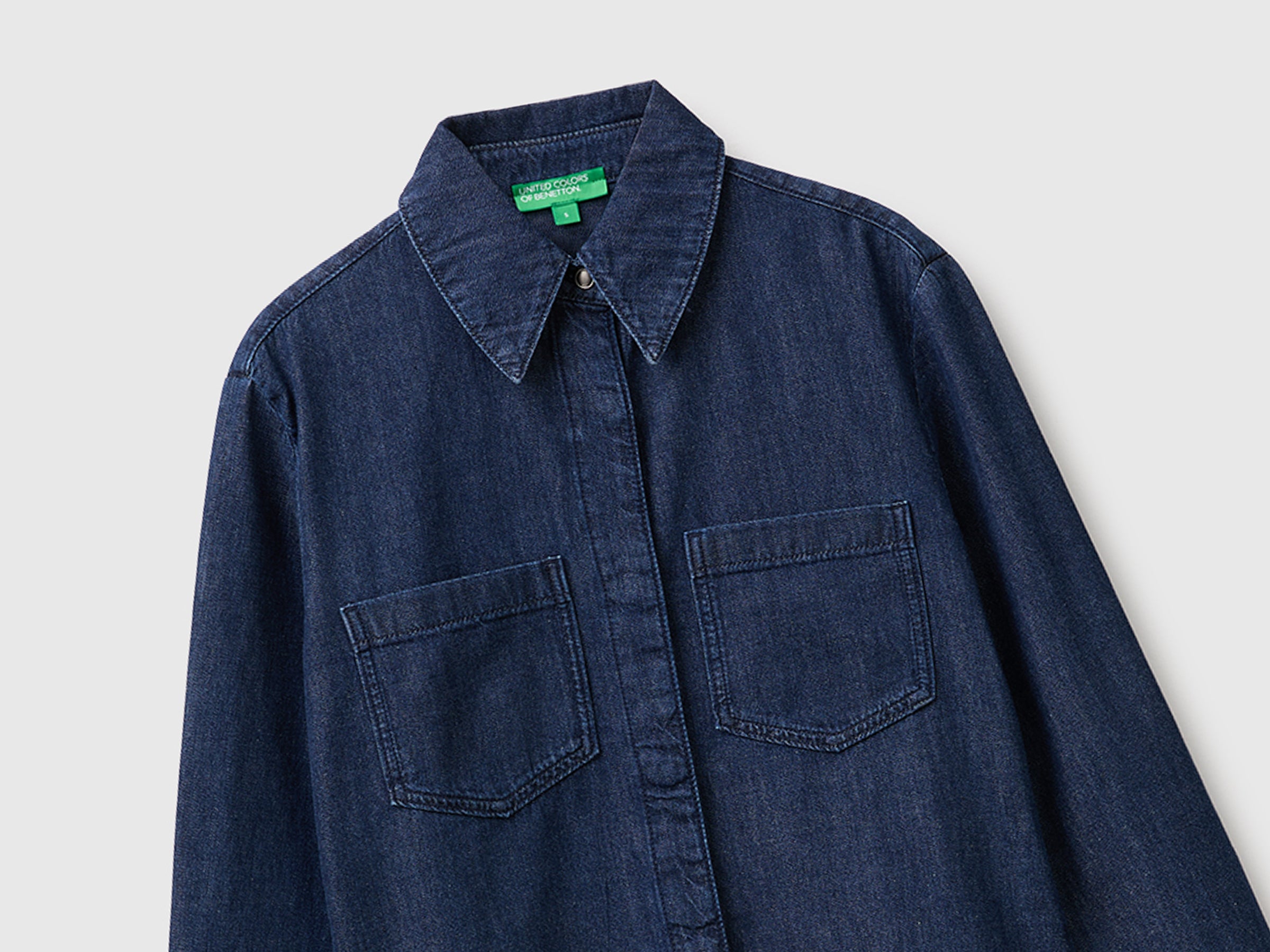 United Colors of Benetton Slim fit denim shirt camicia denim cotone M