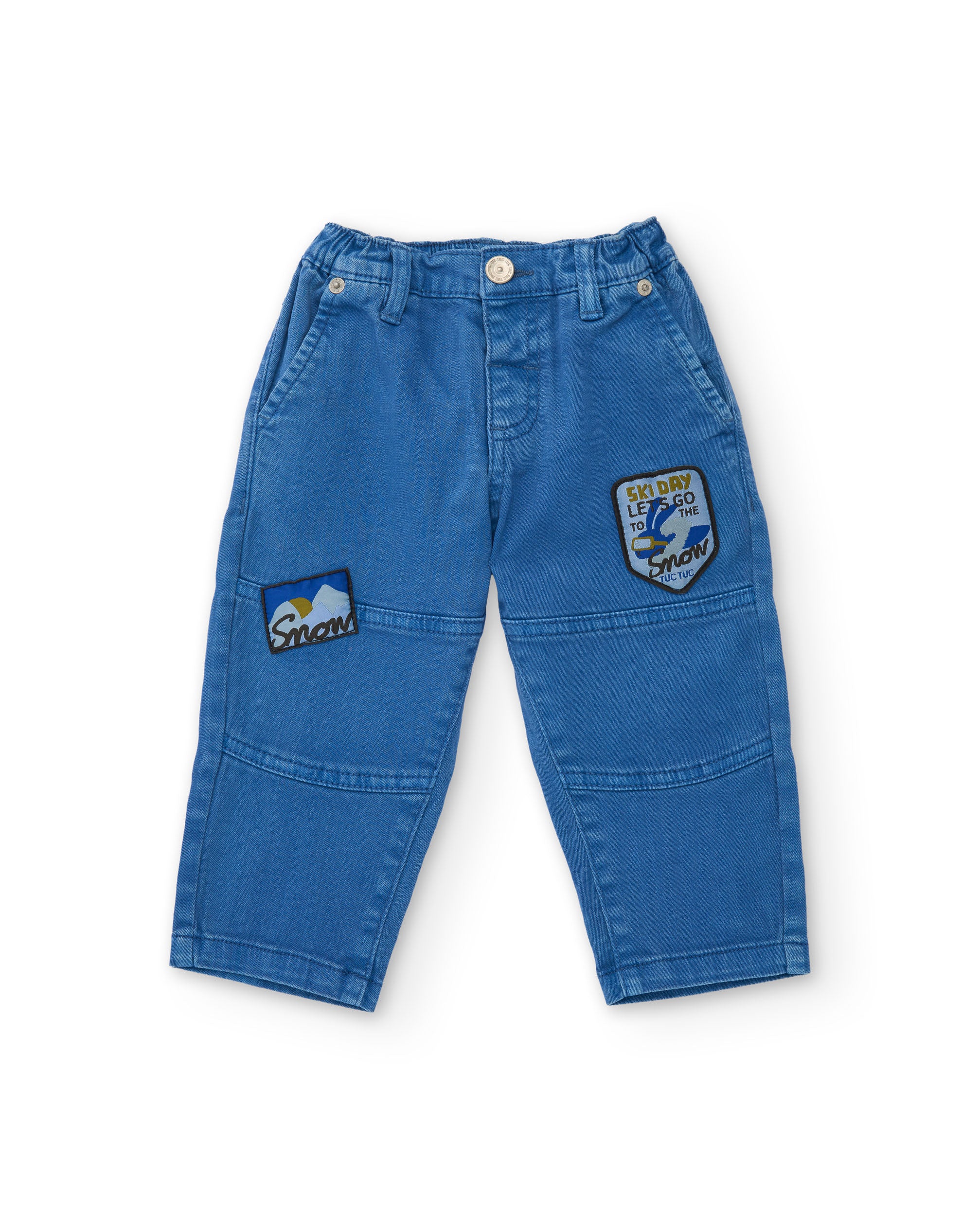 TucTuc Pantaloni Jeans Bambino Toppe Blu Vita Elasticizzata