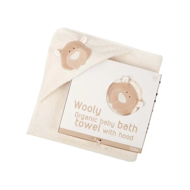 Woolly Organic Teddy Telo Bagnetto Neonato 75x75 Cotone
