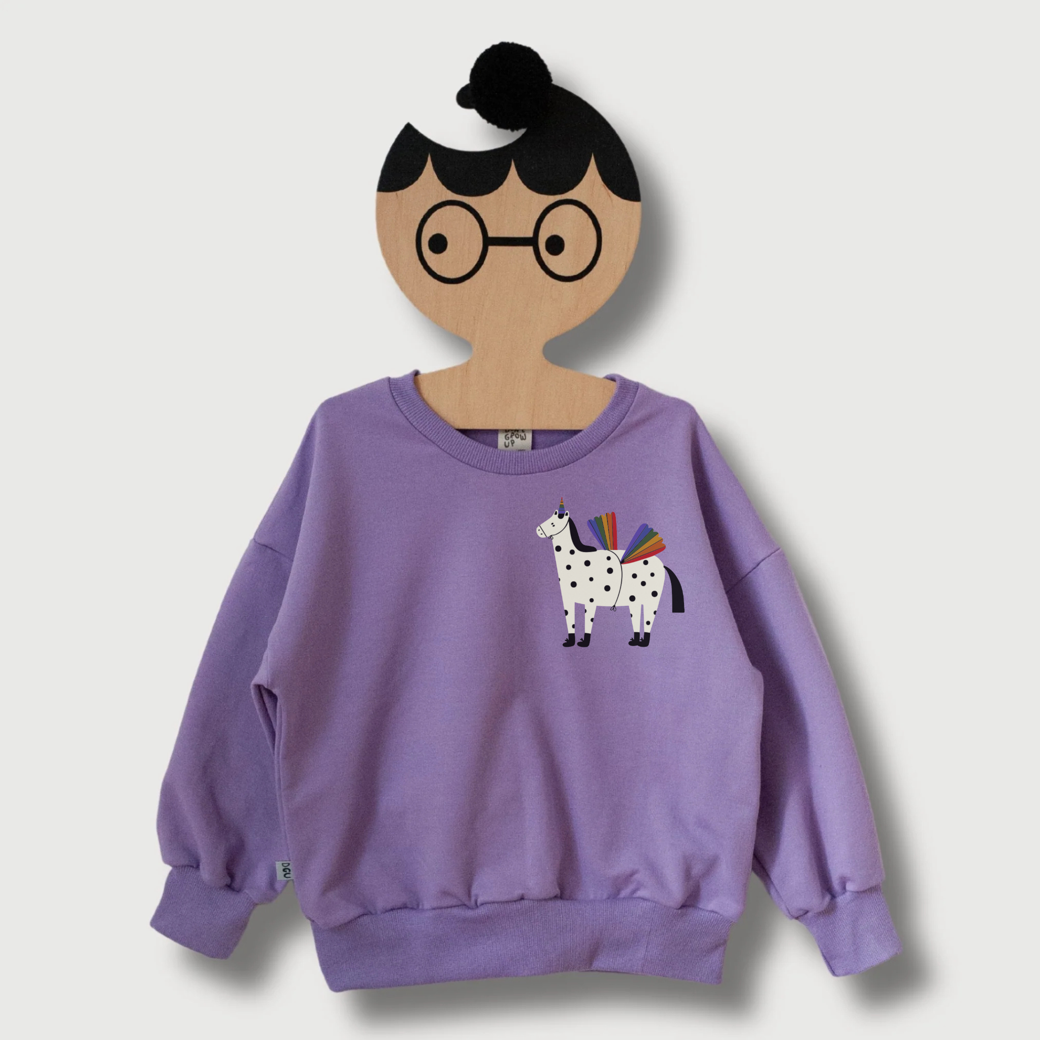 Dont Grow Up Cavallo Arcobaleno felpa viola cotone