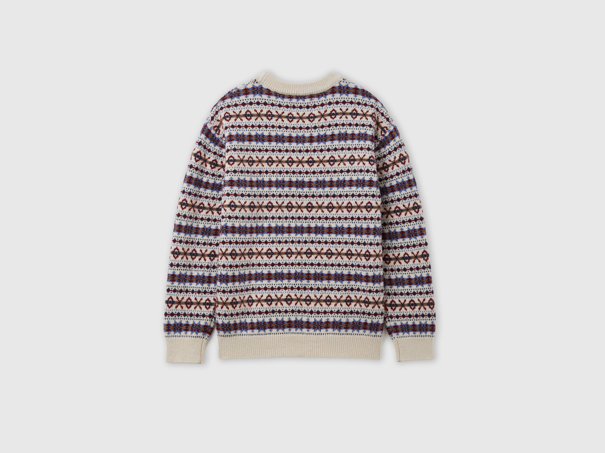 United Colors of Benetton Maglione jacquard lana collo rotondo XS