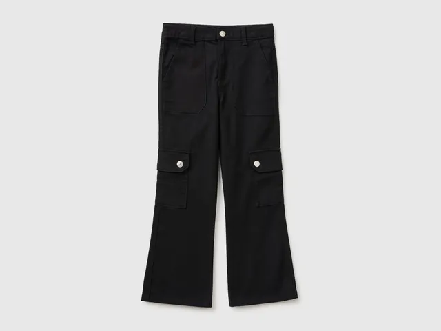 United Colors of Benetton Trousers cargo svasato cotone elasticizzato