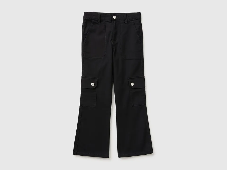 United Colors of Benetton Trousers cargo svasato cotone elasticizzato