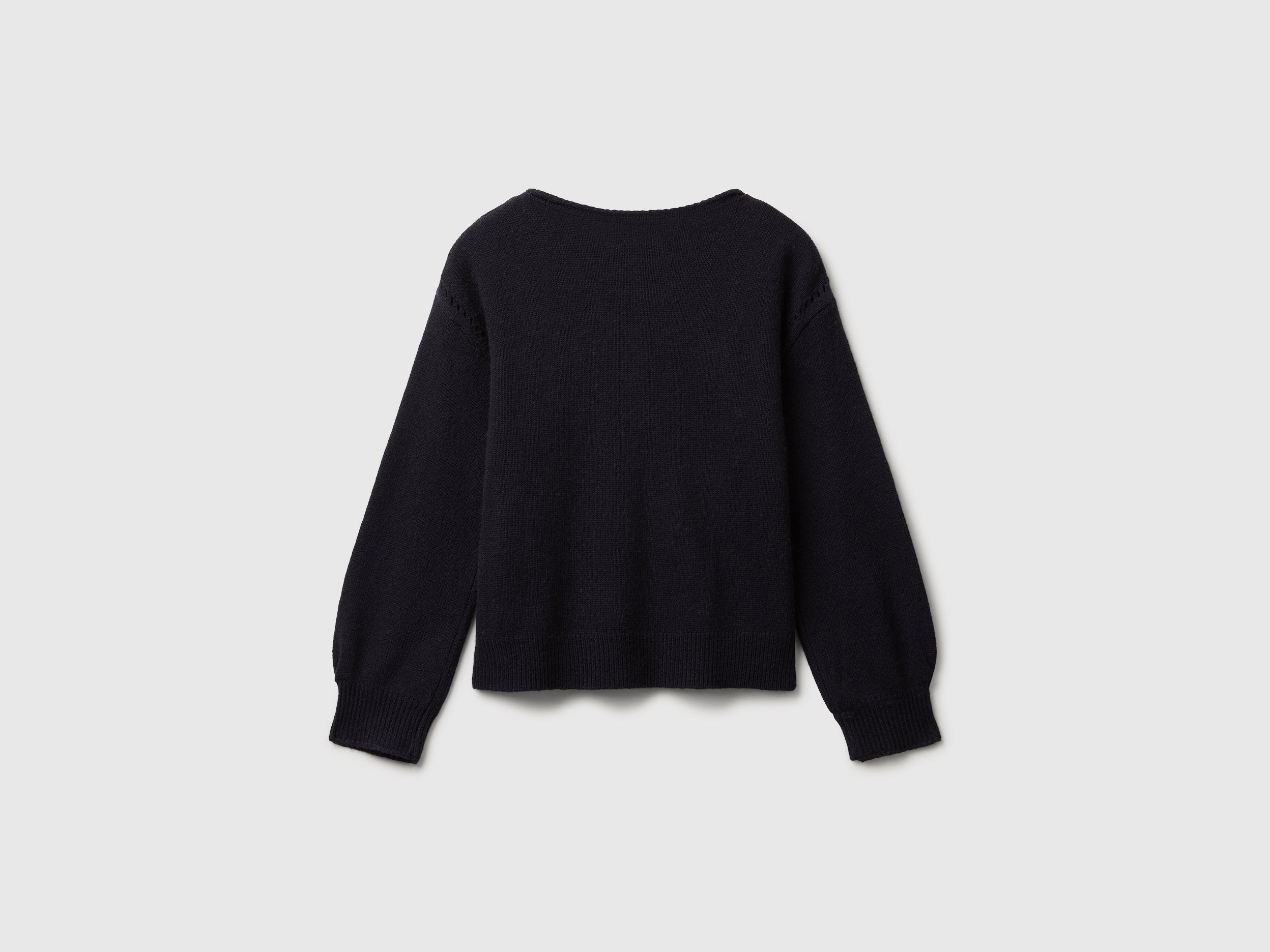 Benetton Maglione Viscosa Trecce Girocollo Taglia M