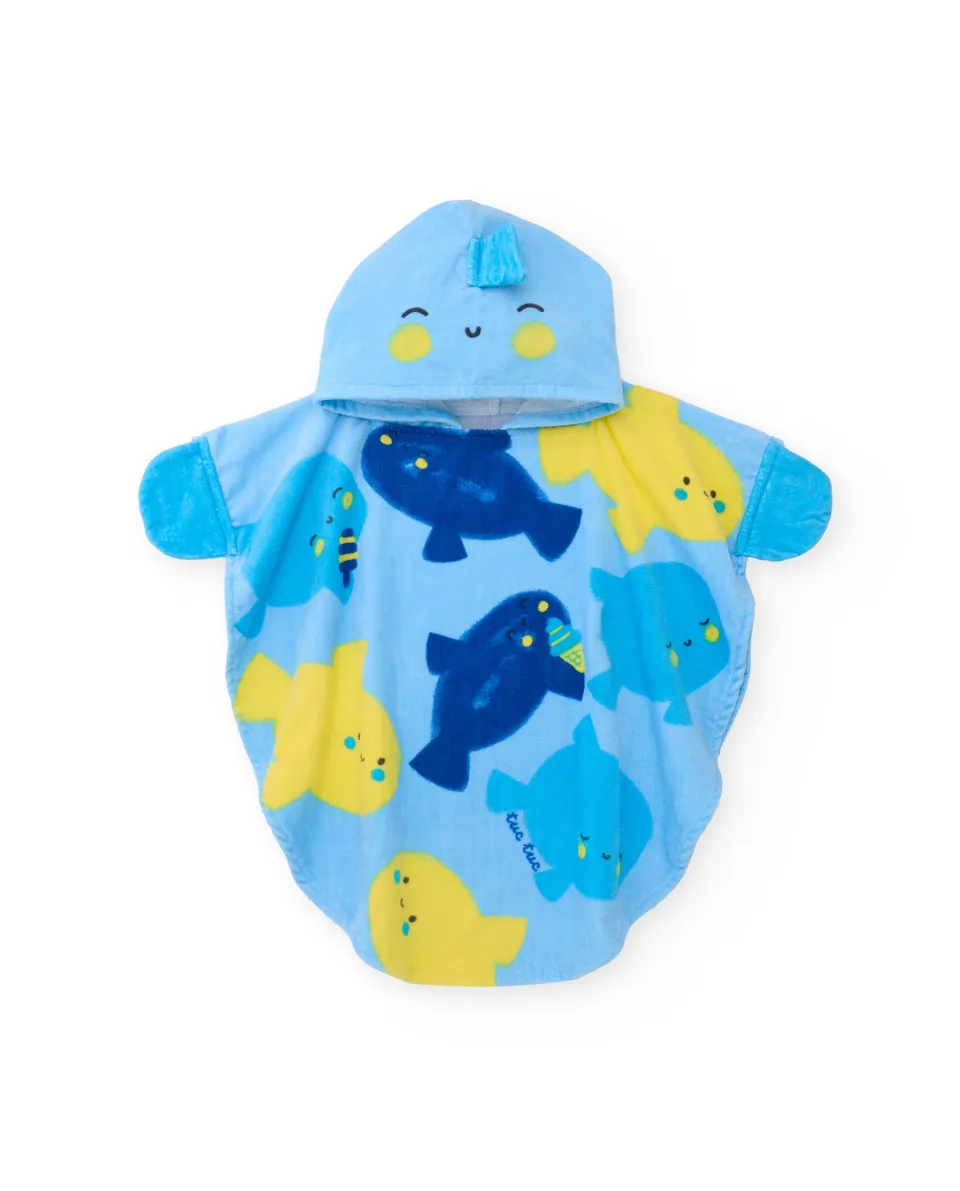 TucTuc Asciugamani Poncho Spugna neonato blu