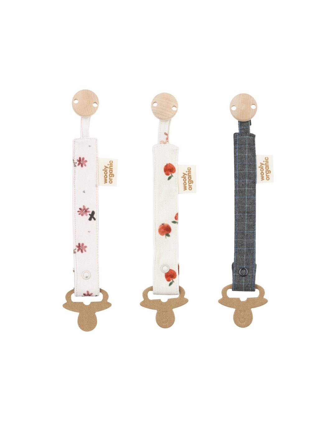 Woolly Organic Pacifier Clip AW26 catenella ciuccio Nordic Flora
