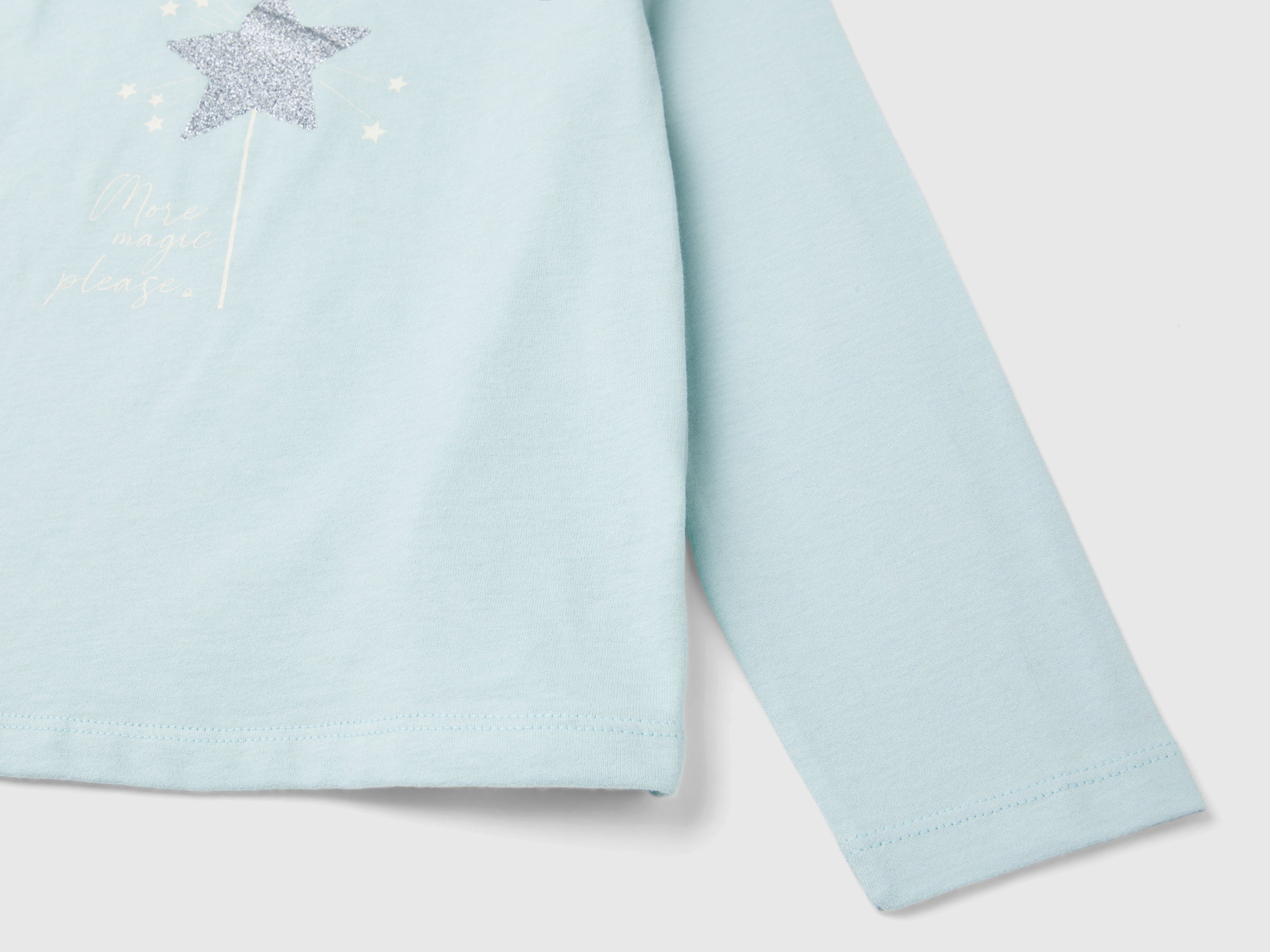 United Colors of Benetton T-shirt Glittery Print bimba cotone