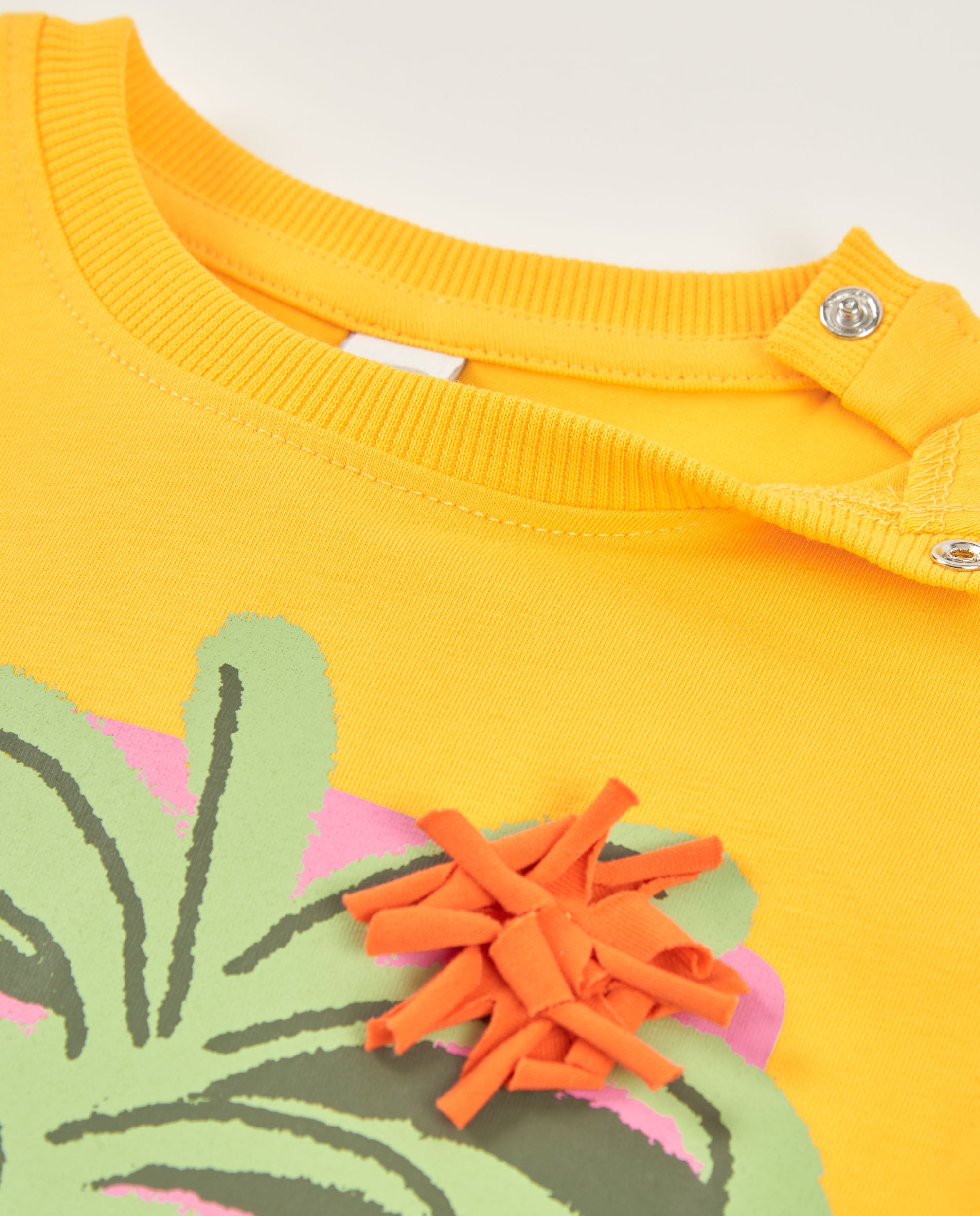 TucTuc Magliette T-Shirt Gialla Bimba Palma Cotone