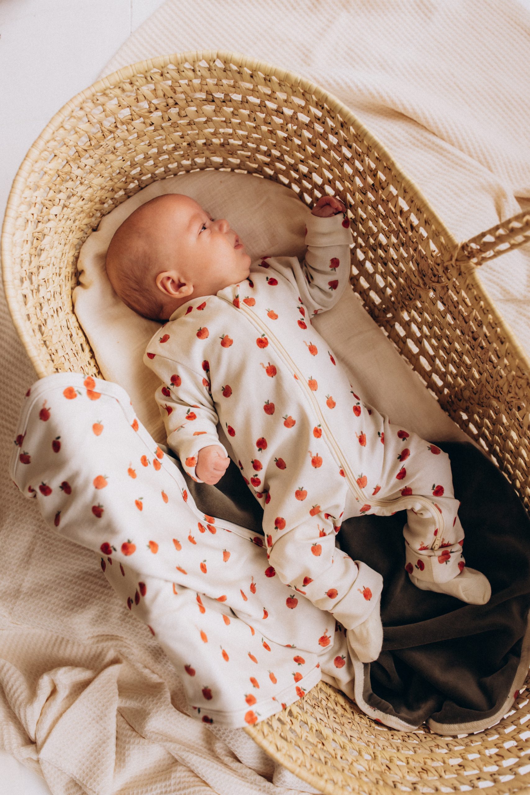 Woolly Organic Baby Sleepsuits tutina zip cotone bio Nordic Flora