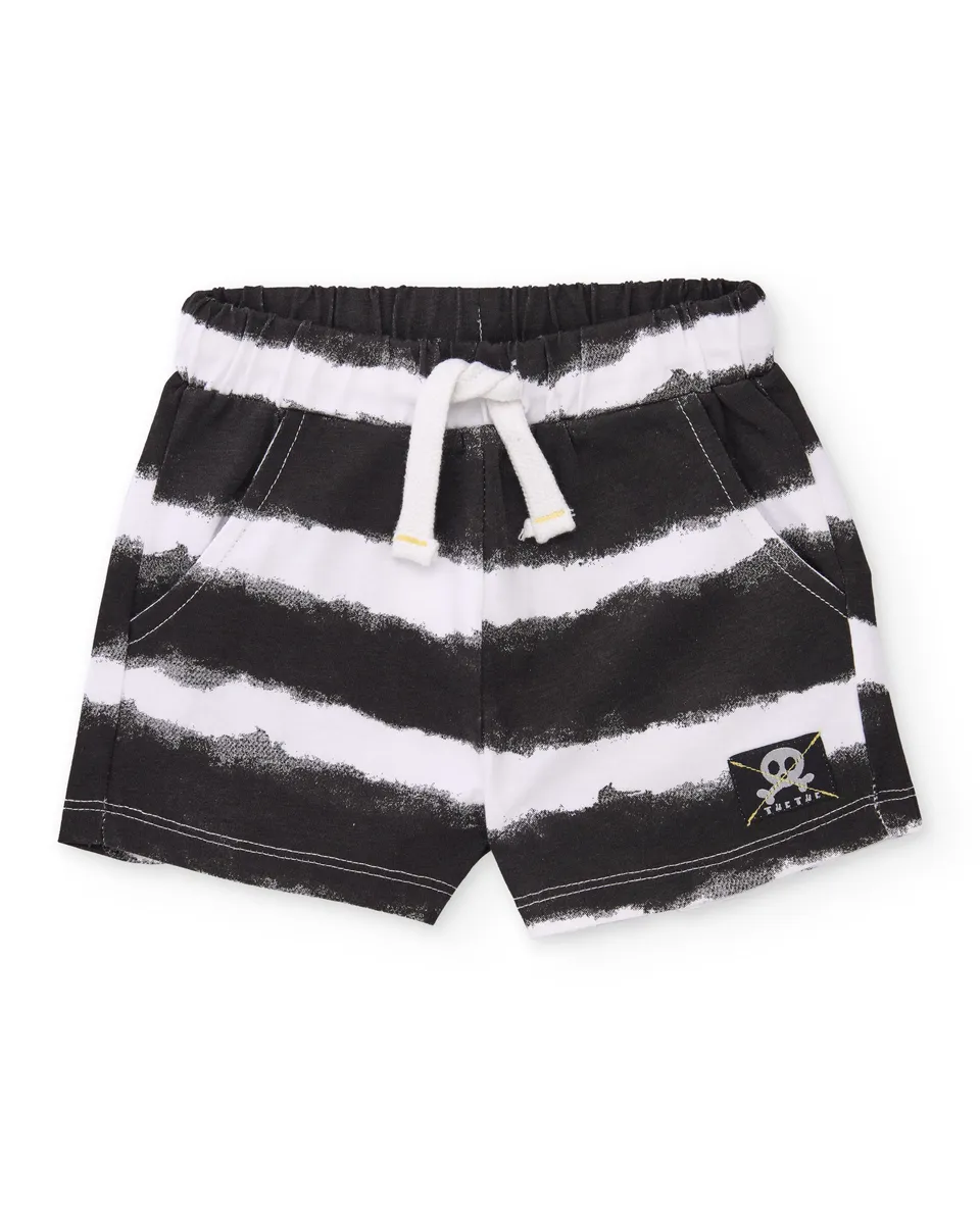 TucTuc Bermuda maglia bambino righe nero
