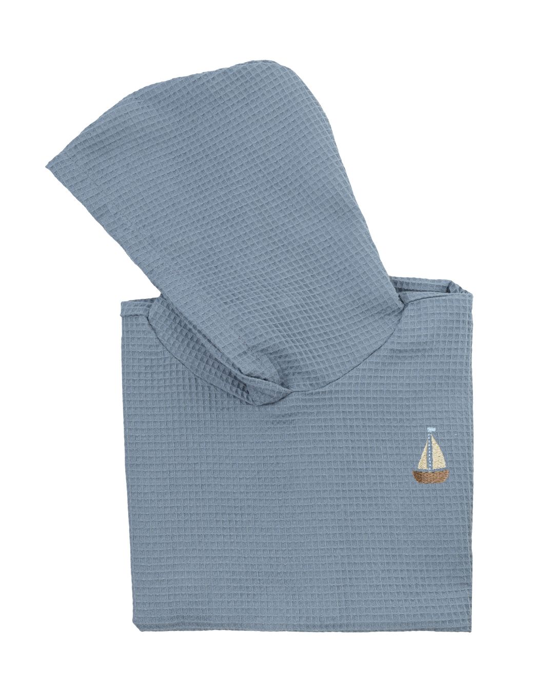 Woolly Organic Poncho Bimbo Cotone con Cappuccio 70x60