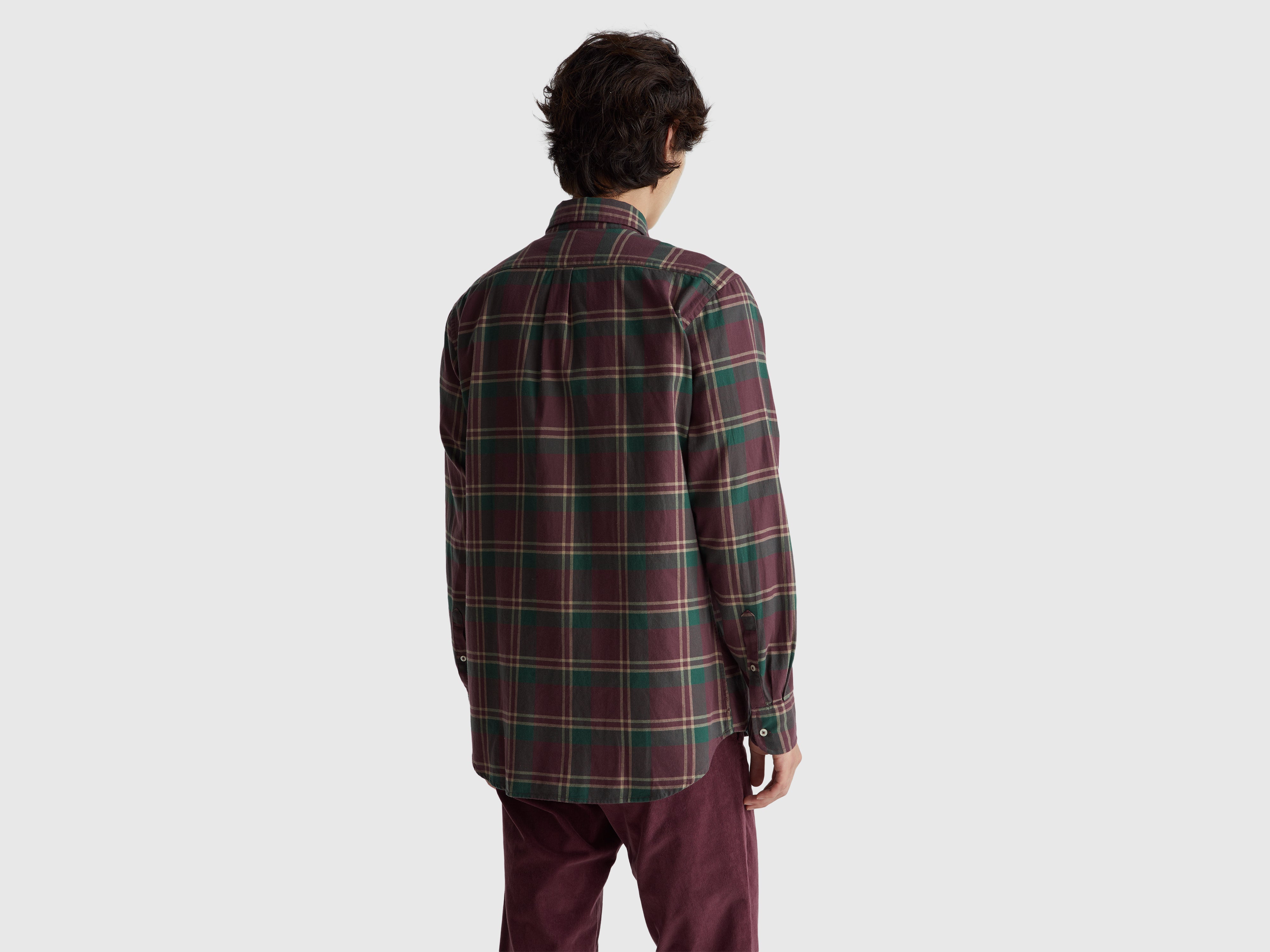 United Colors of Benetton Flannel camicia flanella quadri cotone bio M