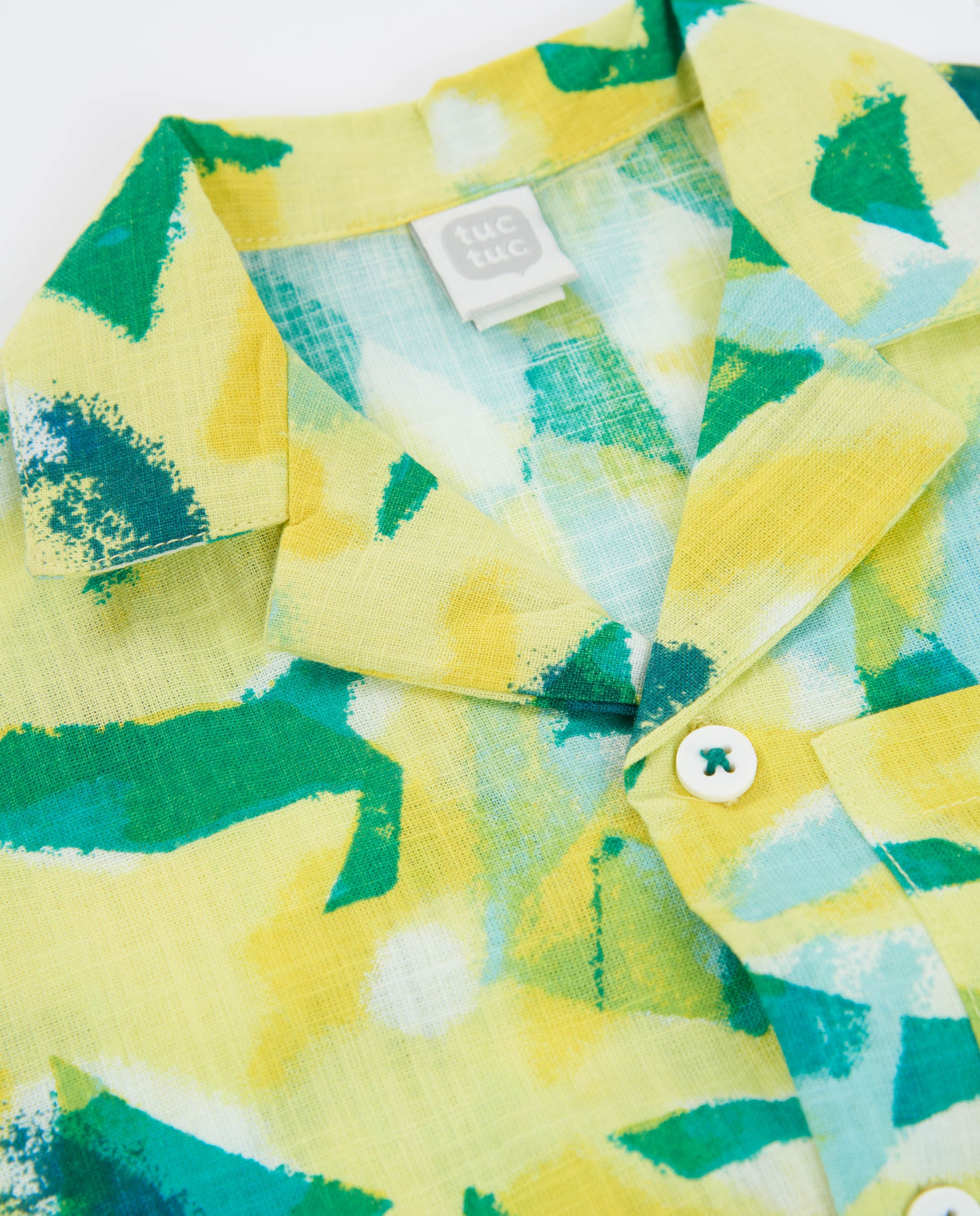 TucTuc Camicette Camicia bambino gialla astratta cotone