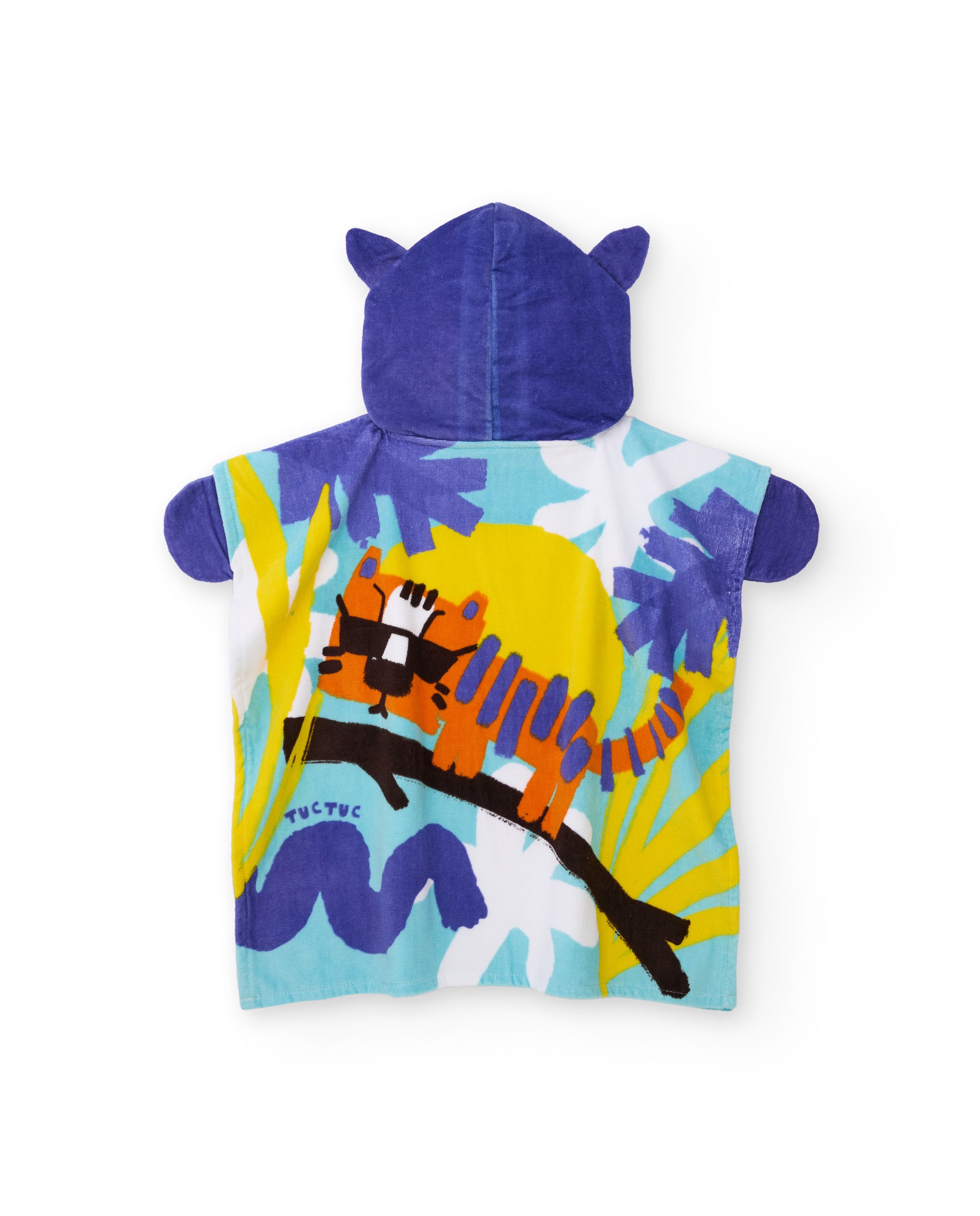 TucTuc Asciugamani poncho bambino lilla stampa tigre U