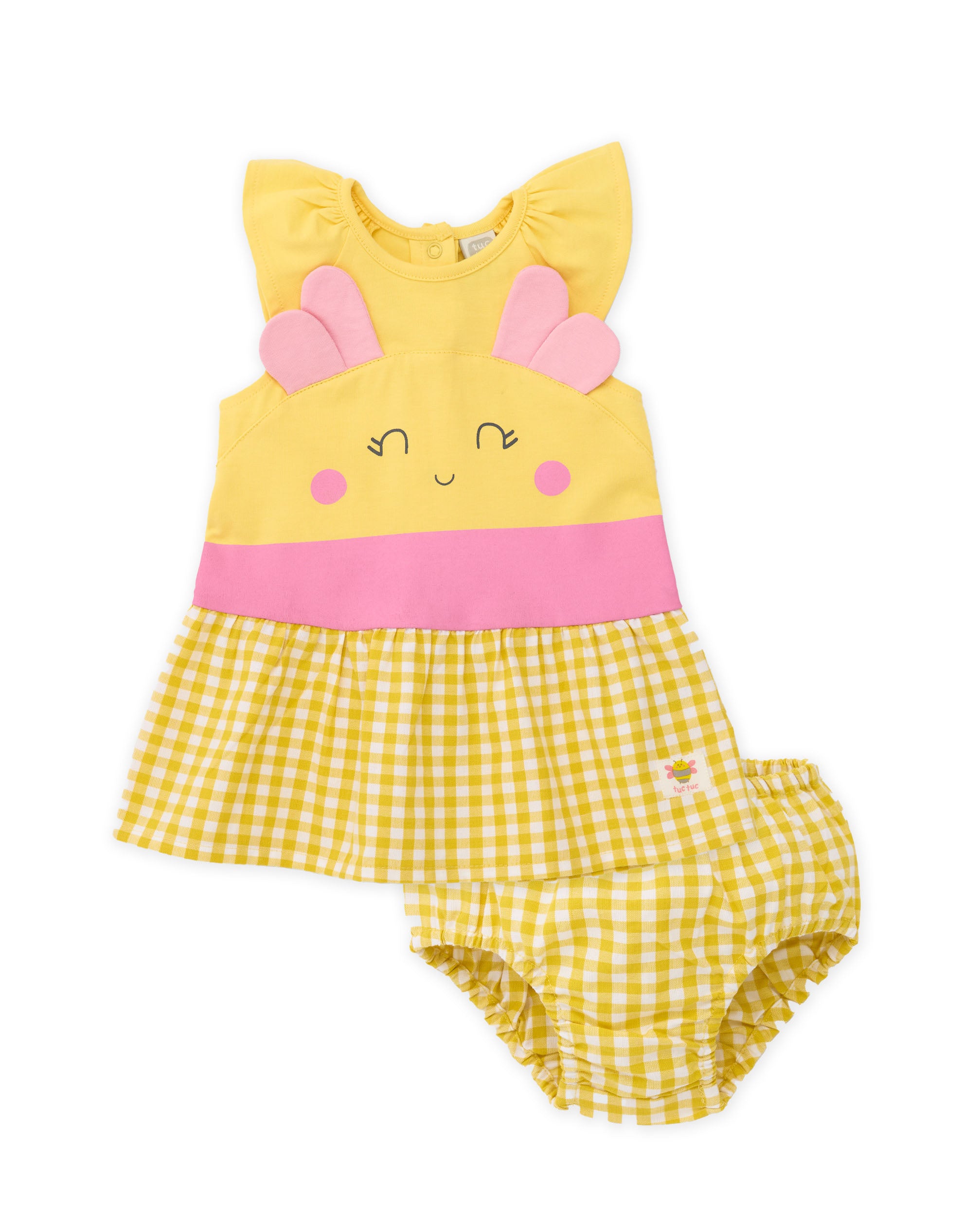 TucTuc Vestiti Vestito Neonata Giallo 2 Pezzi con Culotte