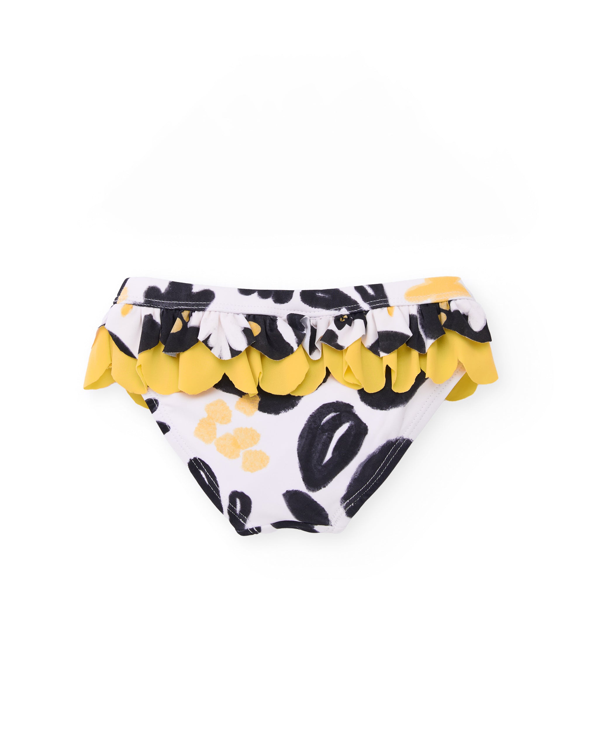 TucTuc Costumi Bagno slip bambina giallo volant floreale