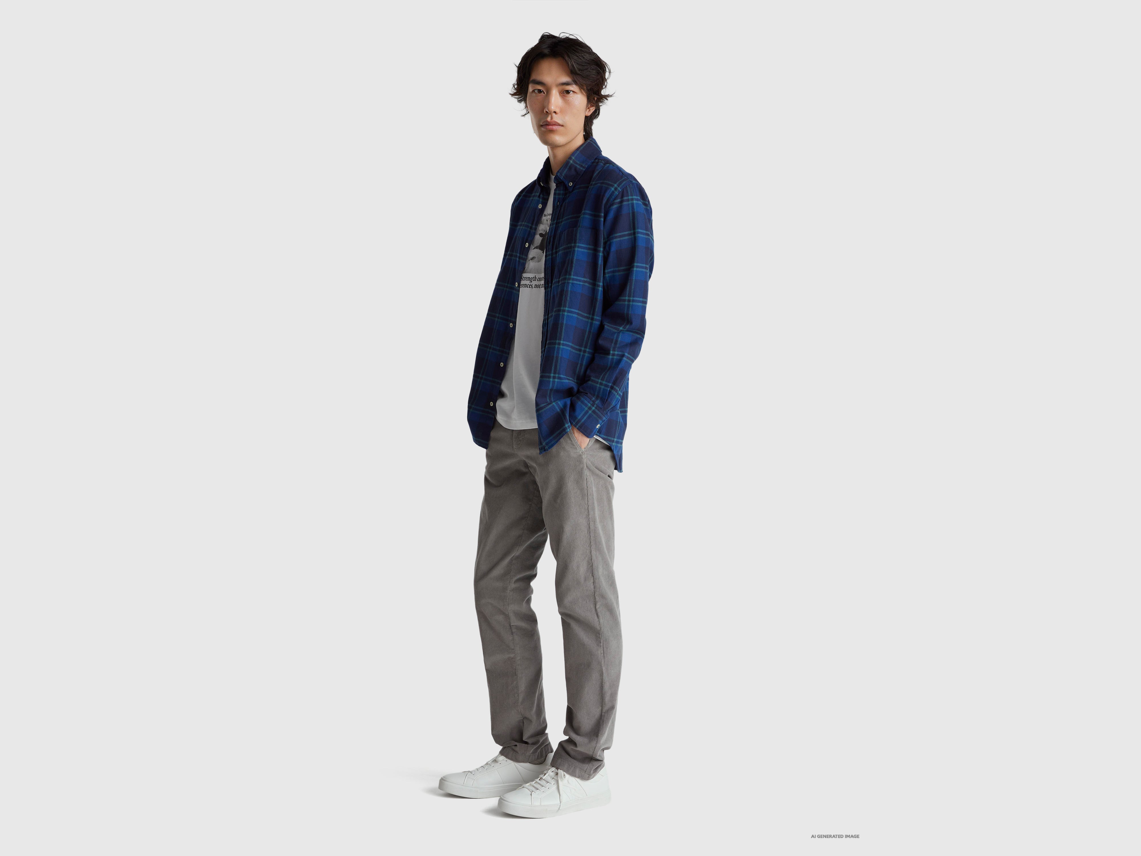 United Colors of Benetton Trousers Slim corduroy pantaloni velluto